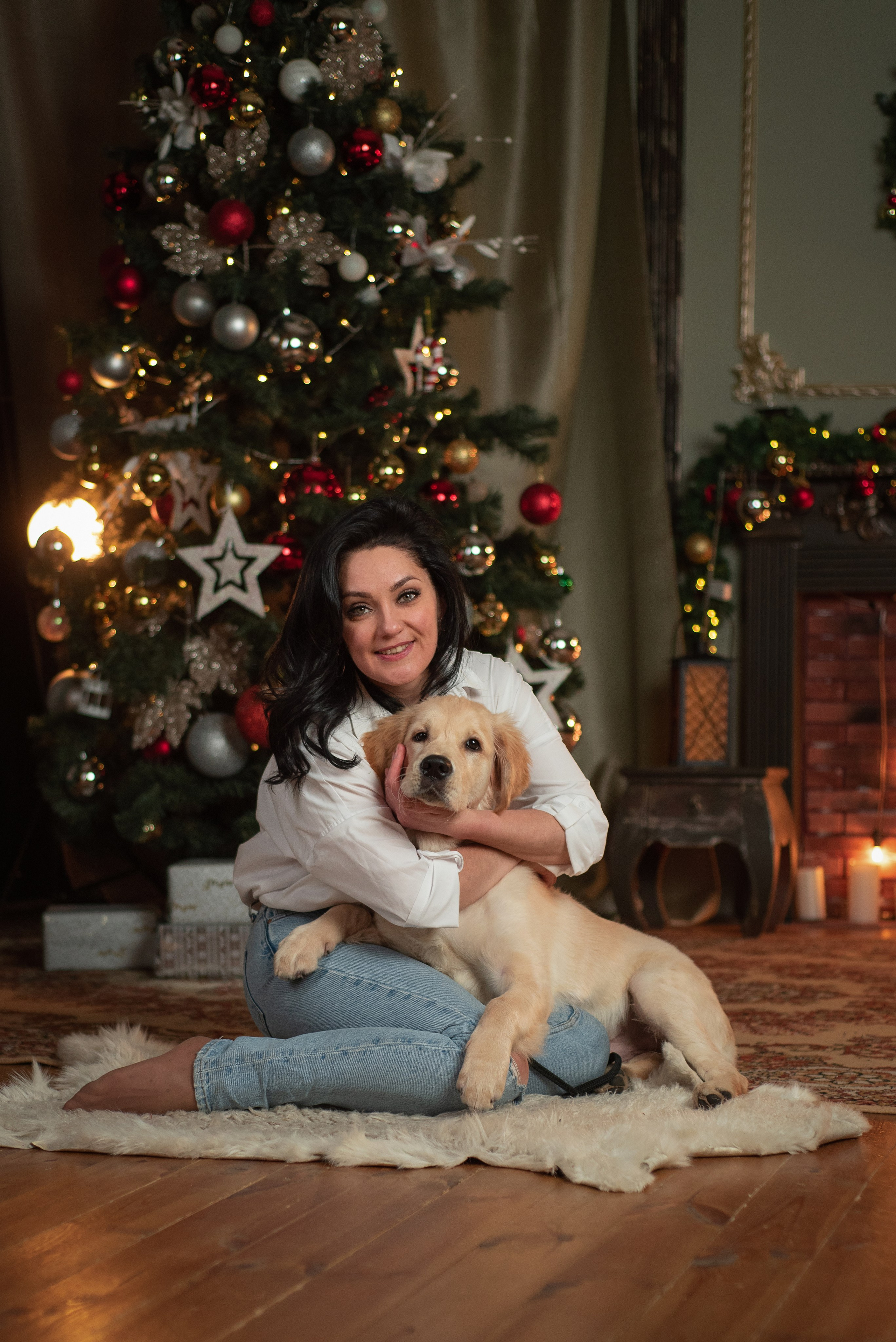 Света и Чарли. Новый год. Фотограф анималист в Казани Алина Сулейманова. Фотограф животных