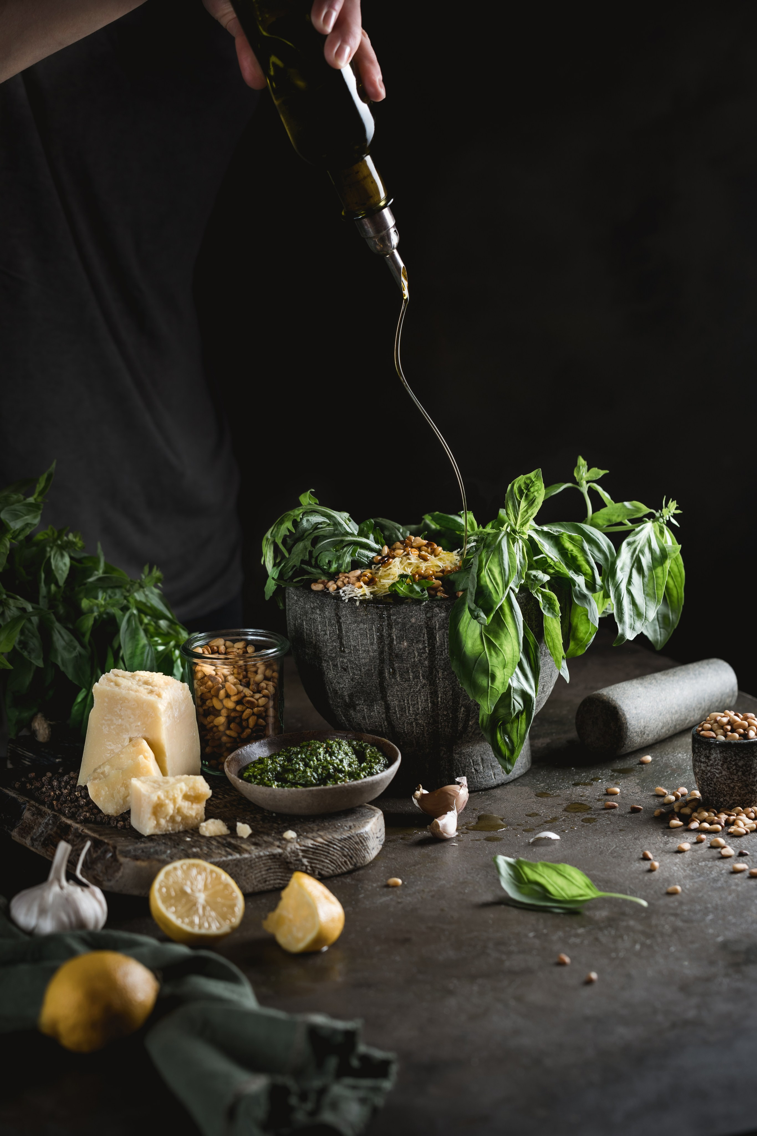 Песто. Foodie Stories (гастрономические истории) рекламная фуд-фотосъёмка, Москва