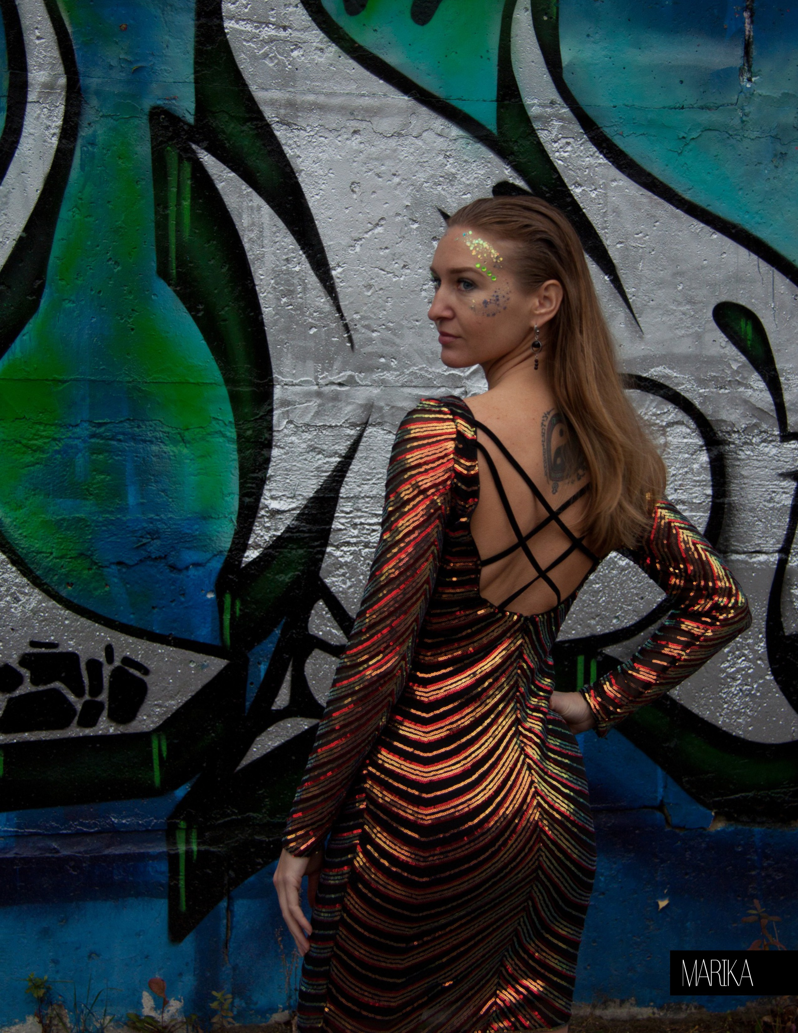 Публикация в журнале Makira, творческая съемка, фотосессия в платье в пайетках, грим с пайетками