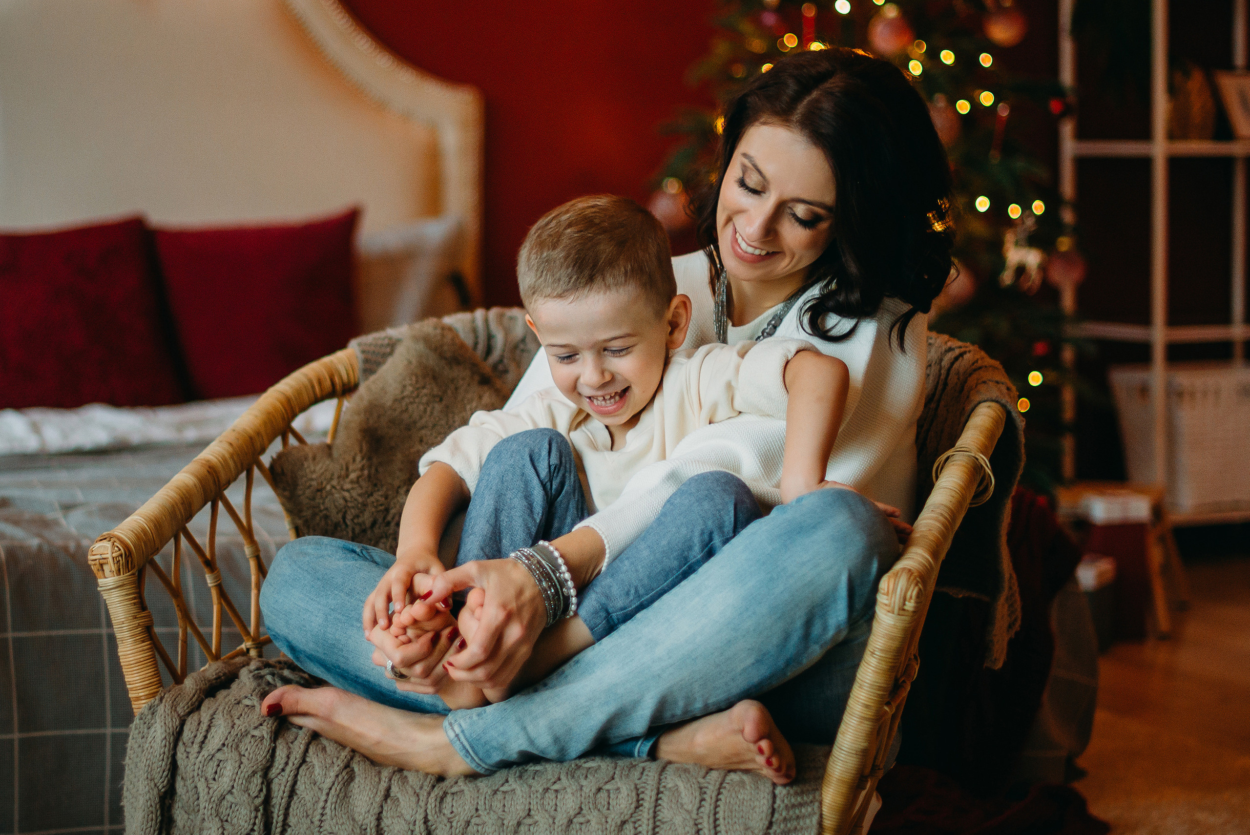 Новогодняя фотосессия в студии СПб. Семейный и детский фотограф в Санкт-Петербурге Маша Бичан
