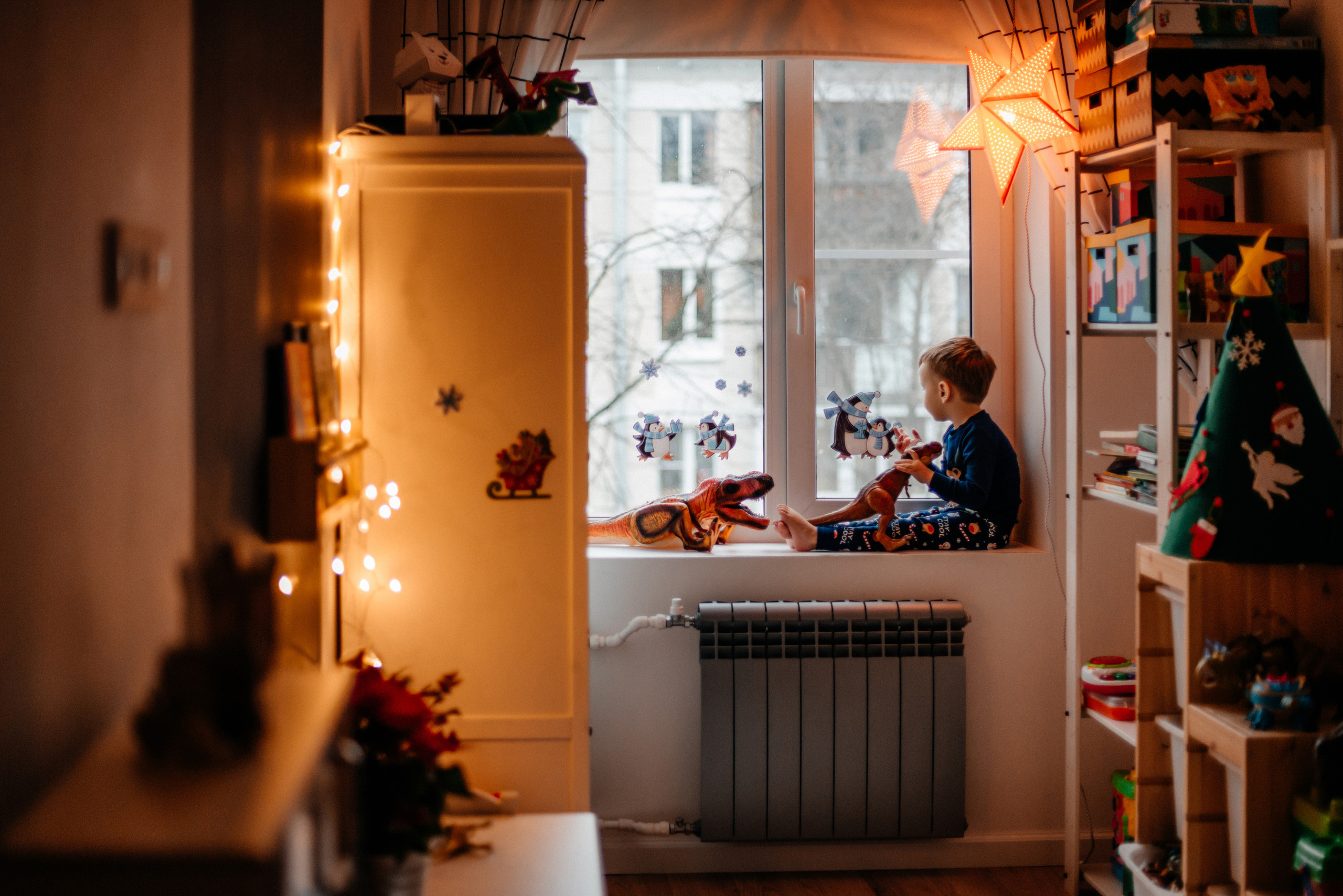 Новогодняя семейная фотосессия дома