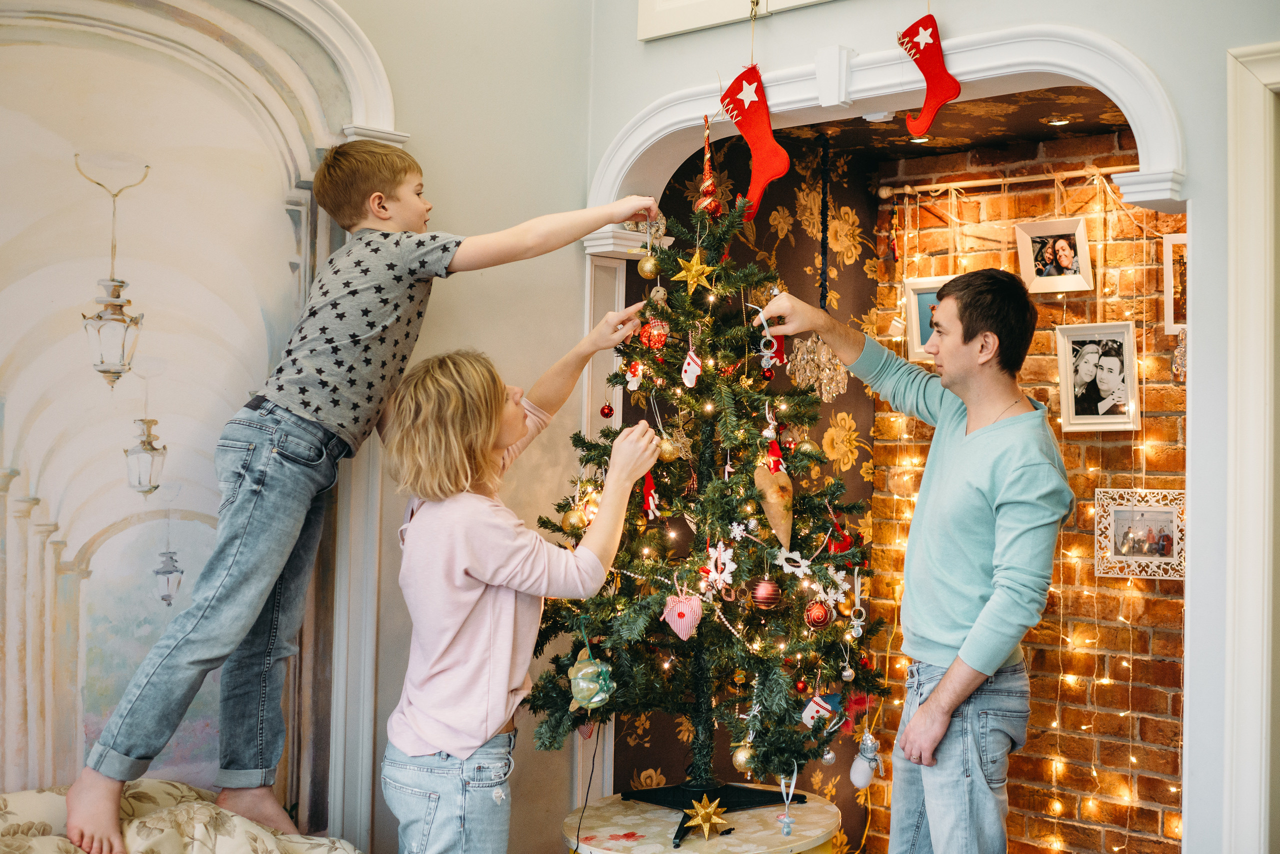 Домашняя новогодняя фотосессия СПб. Семейный и детский фотограф в Санкт-Петербурге Маша Бичан