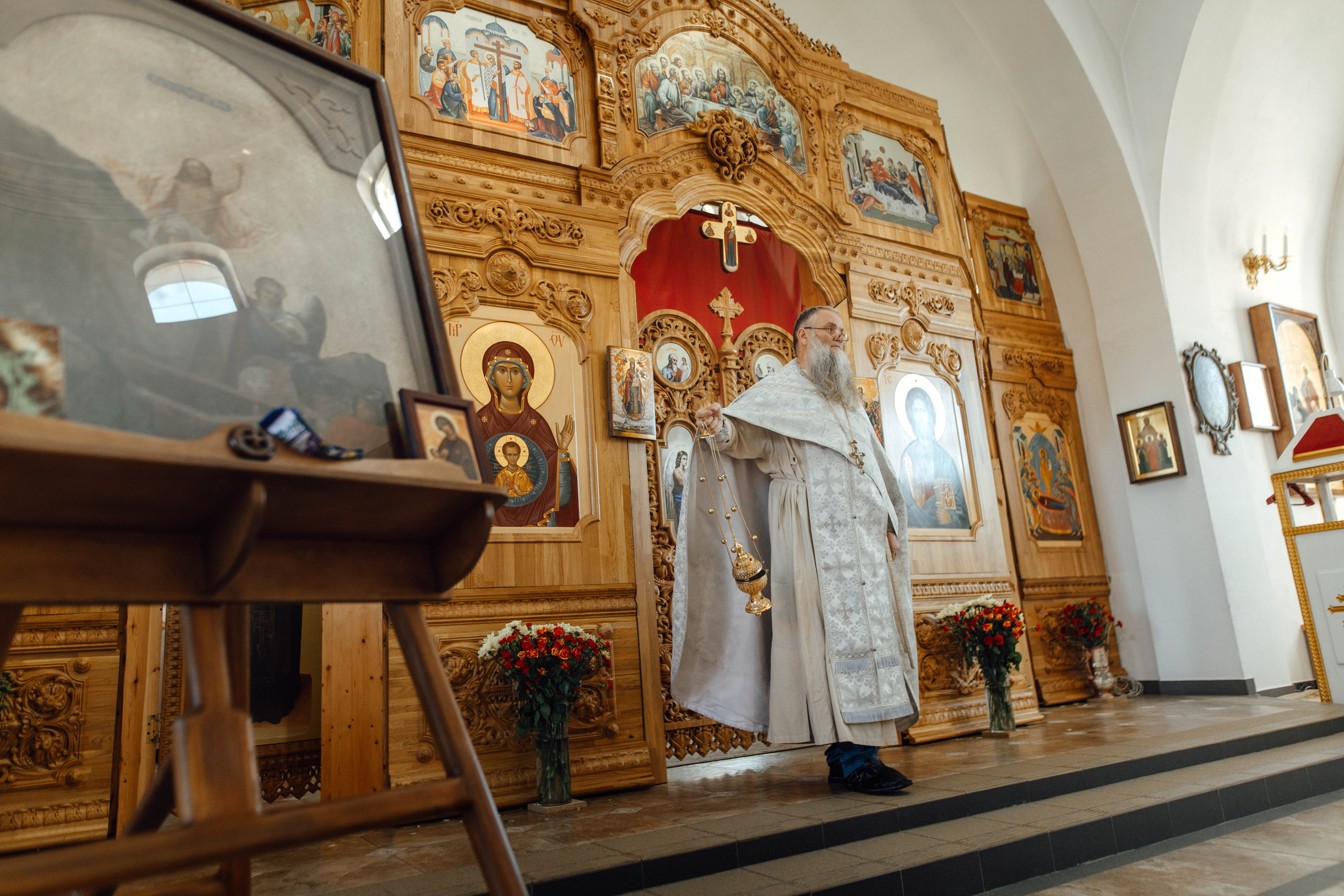 Крещение Энвера (Михаила), д. Колядищи, храм Успения Пр. Богородицы, август 2025