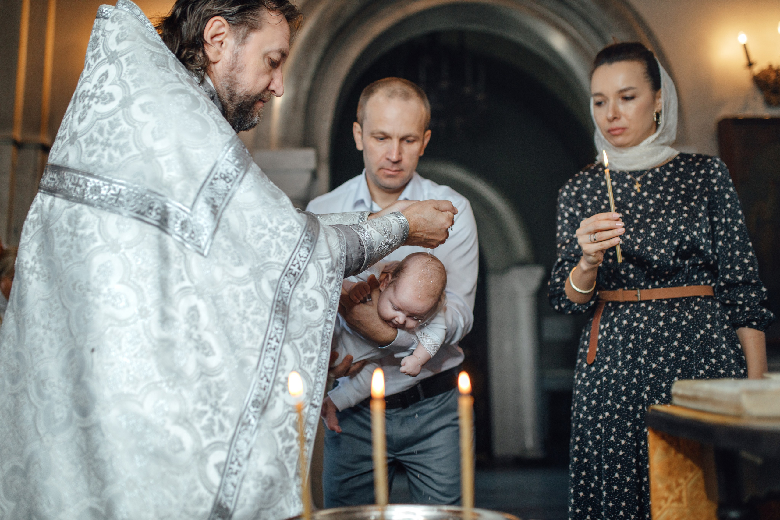 Крещение Тимура храм иконы Всех Скорбящих Радость, октябрь 2024