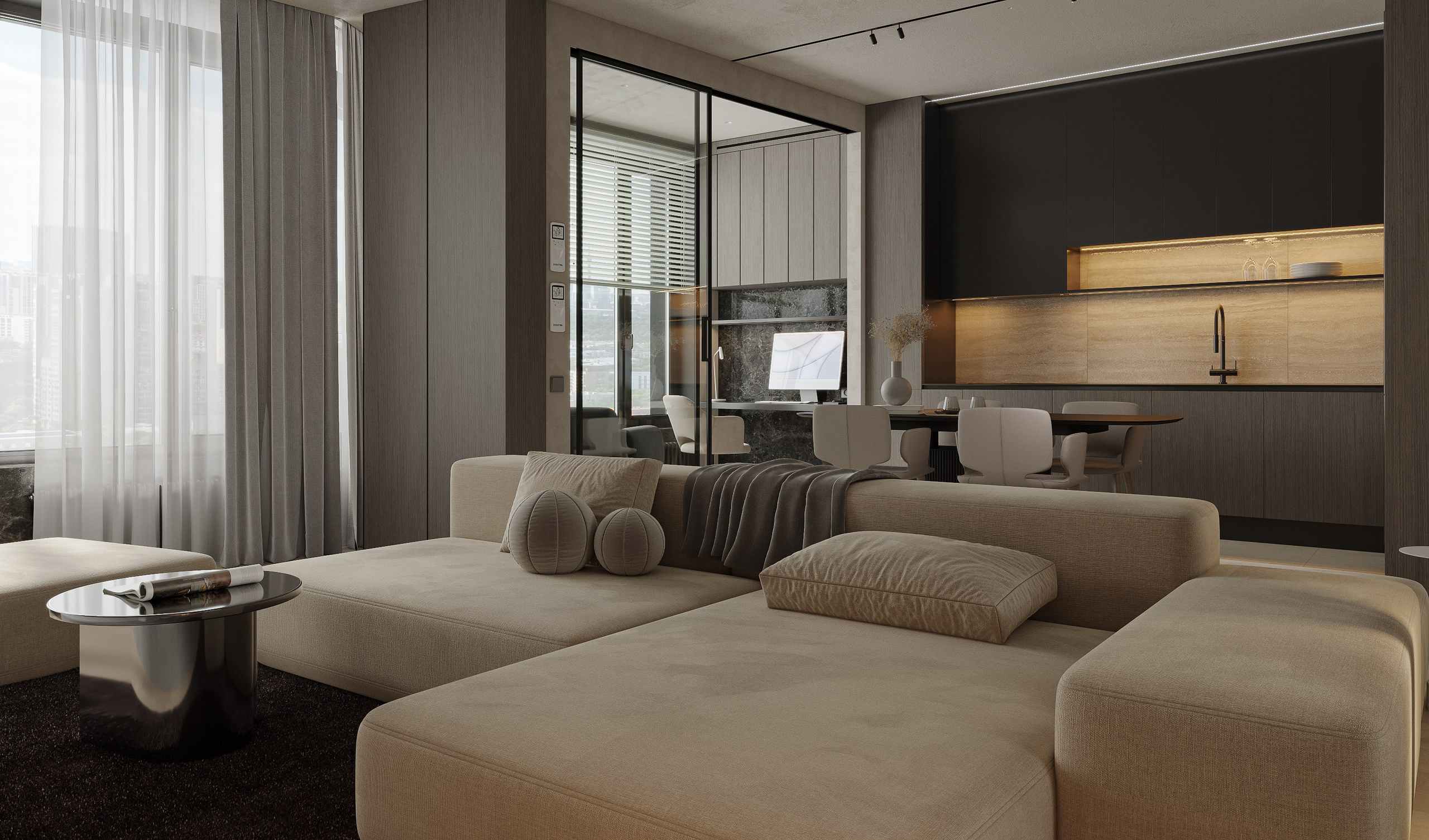 Квартира для L+D Archatelier. 3D визуализация интерьера и архитектурной среды