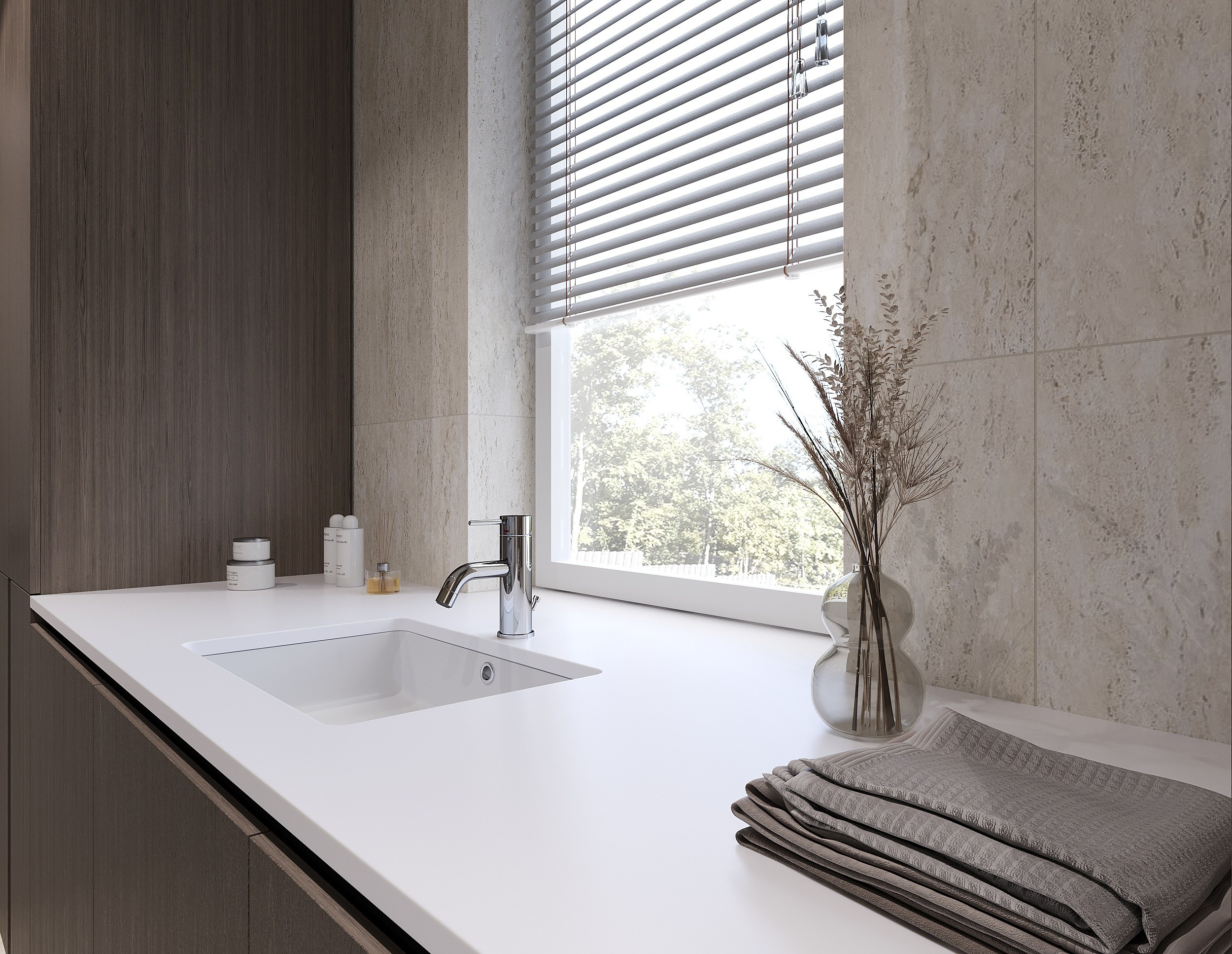 Санузел и постирочная. 3D визуализация