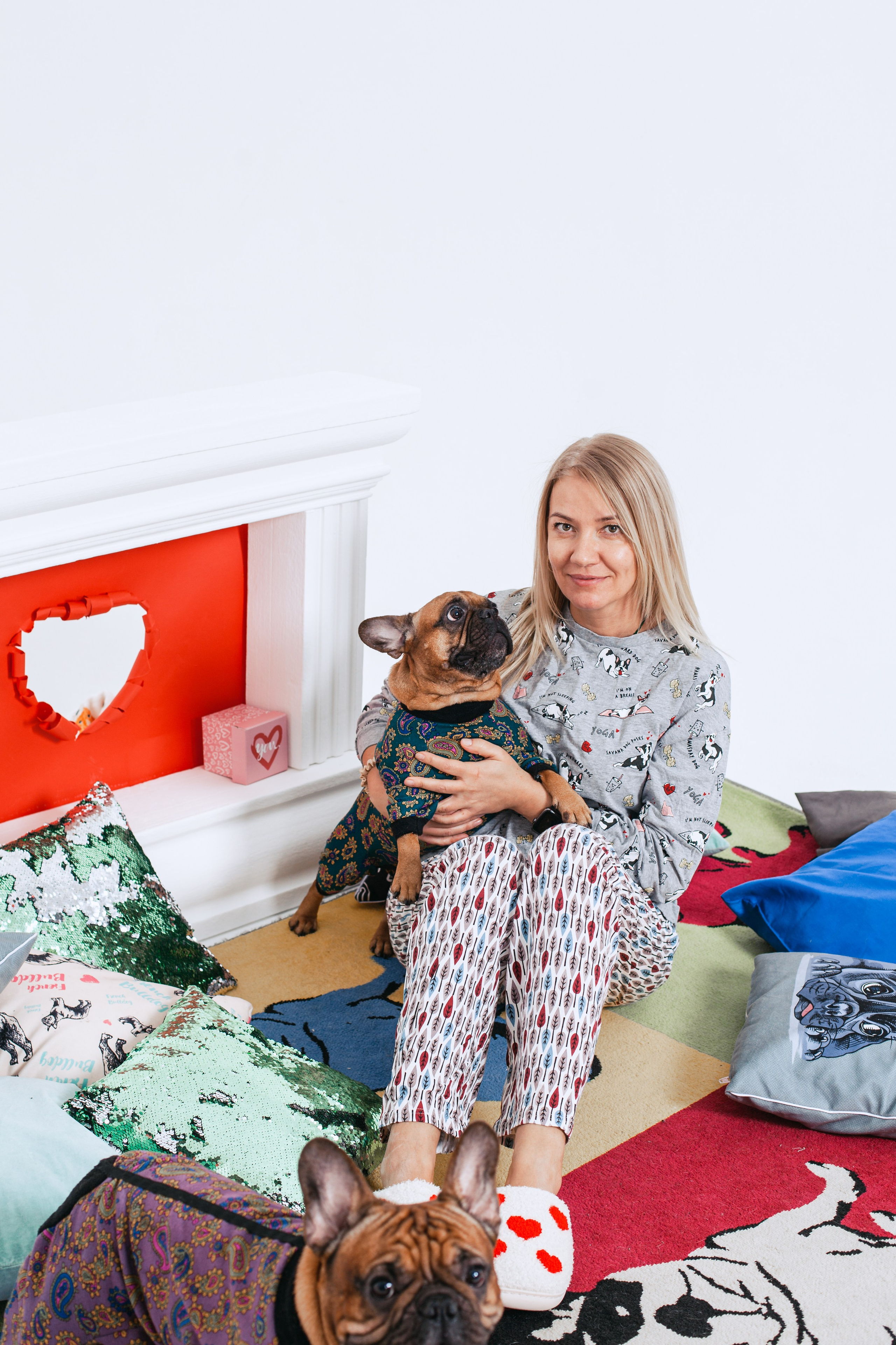 Пижамная вечеринка французских бульдогов и их хозяев. Фотограф-анималист Татьяна Степанова