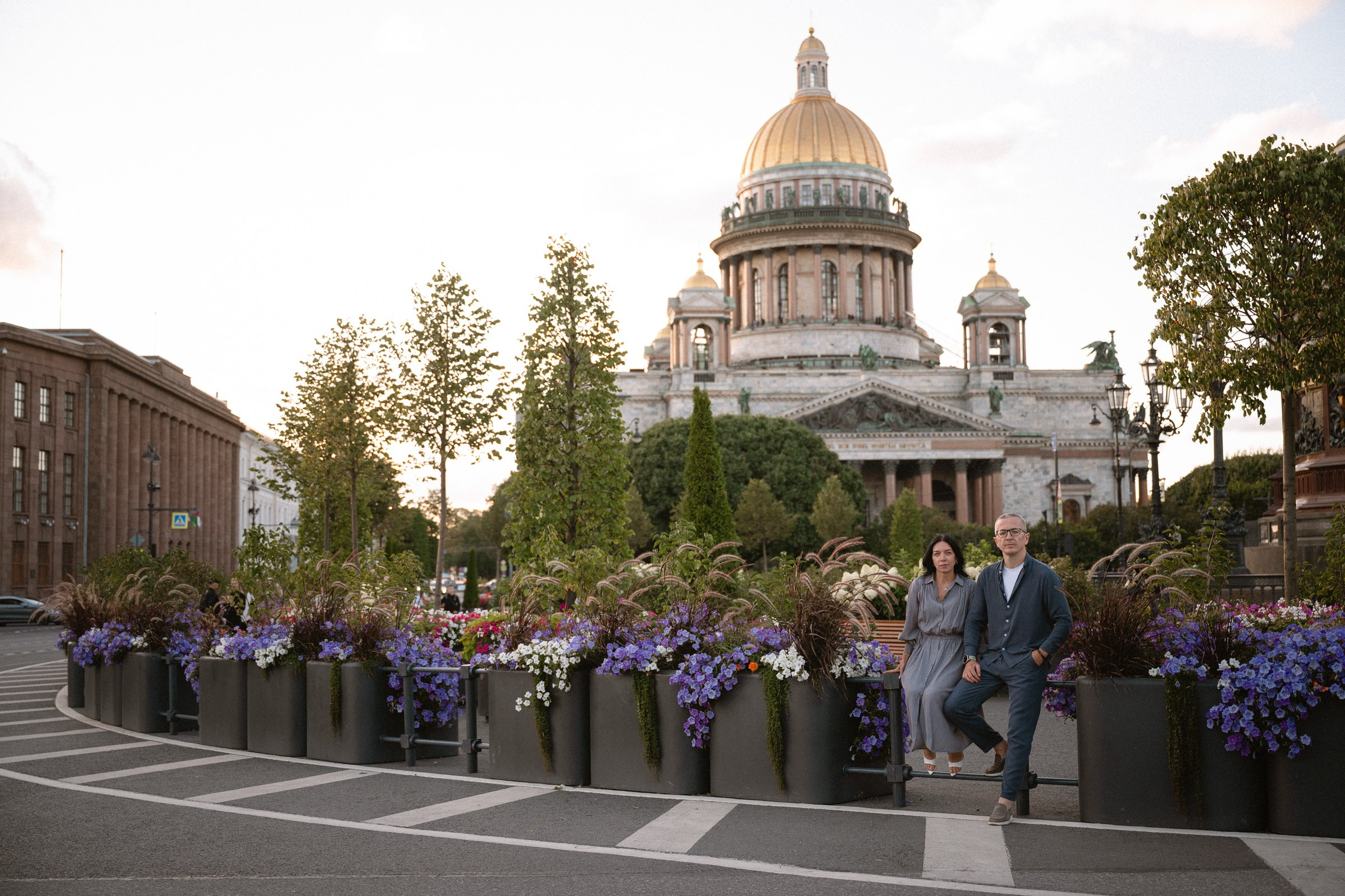 романтическая фотосессия пары в центре Санкт-Петербурга