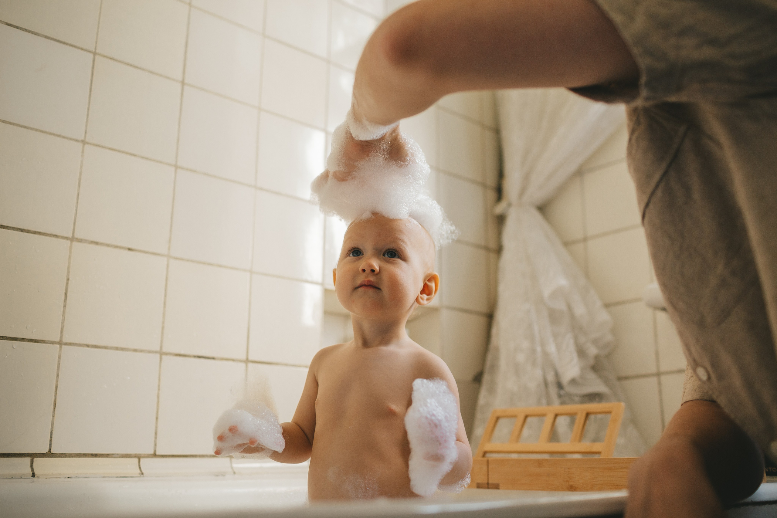 Стас, Даша и Ева (купание в ванной). Семейный и детский фотограф и видеограф в Москве, Дрокина Наталья