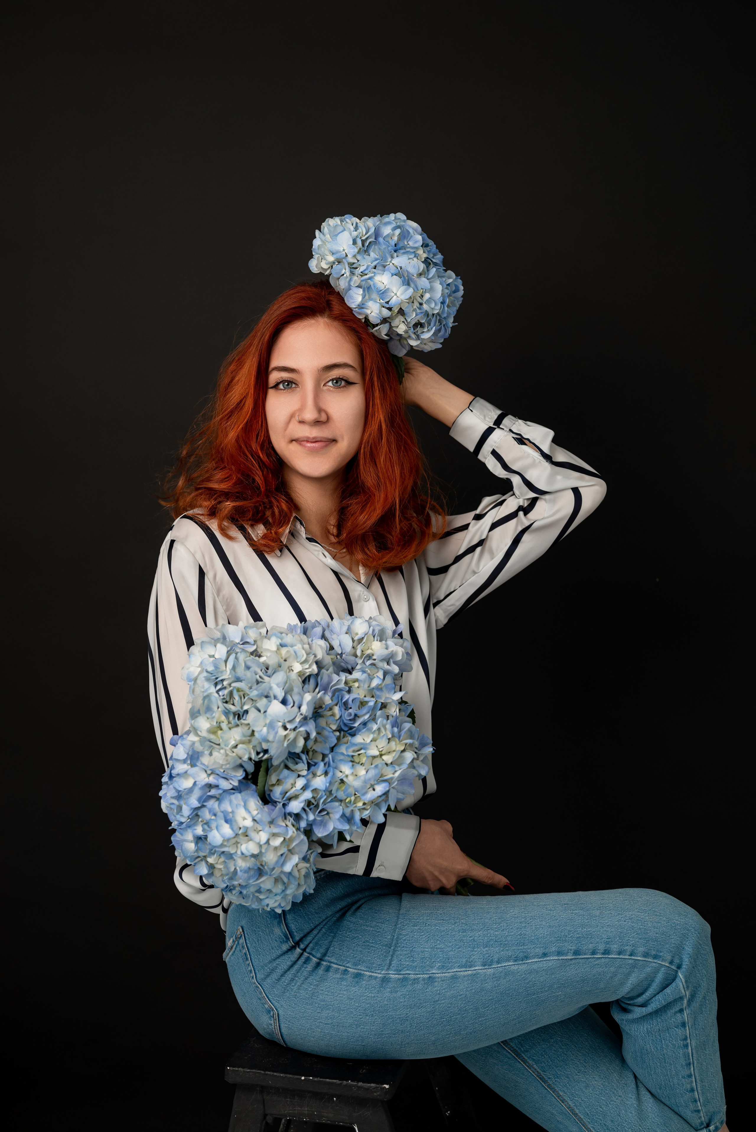 Фотопроект с голубыми гортензиями. Фотограф в городе Салават