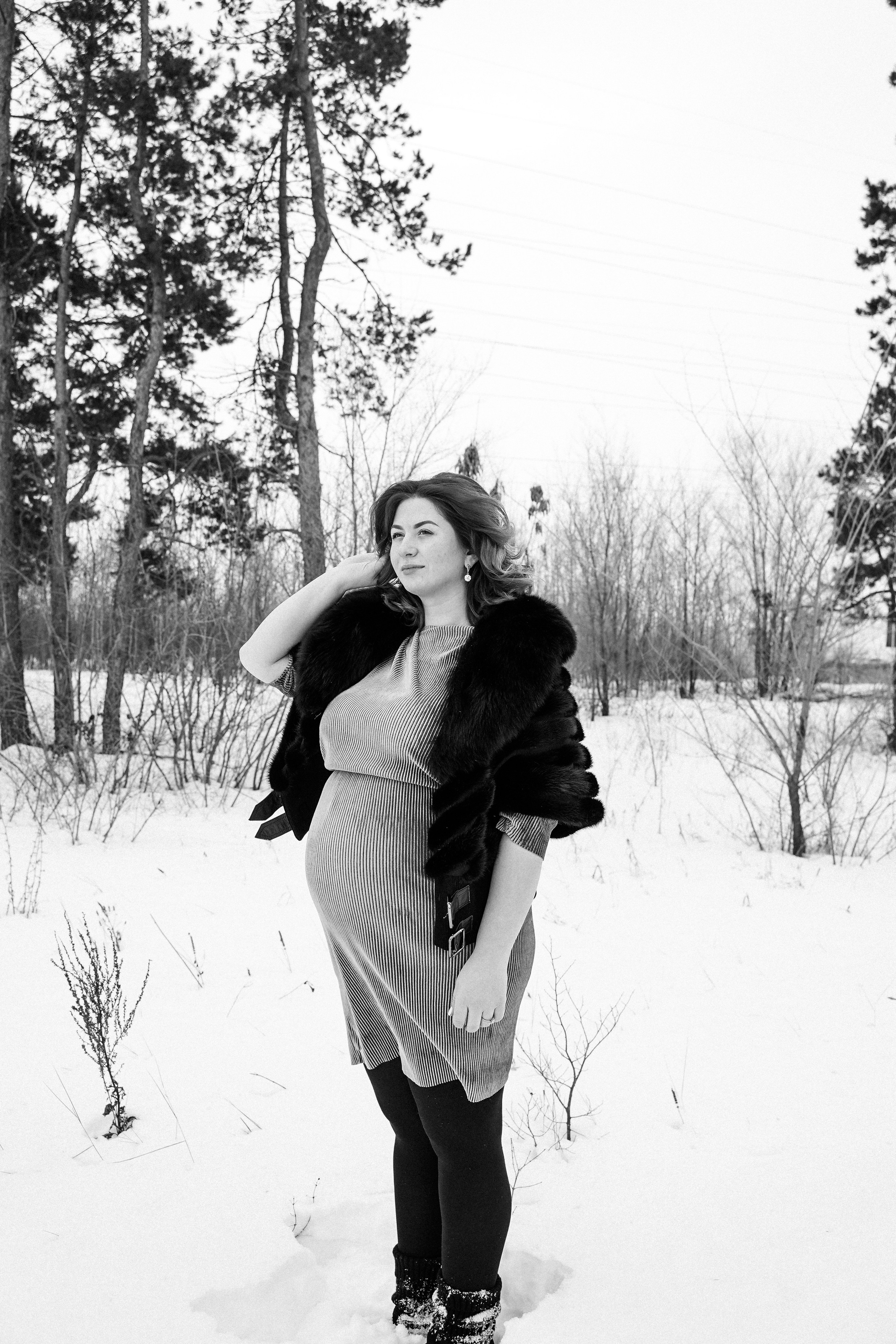 Фотосъёмка беременности. Зима в лесу. Фотограф в Самаре Екатерина Кроз