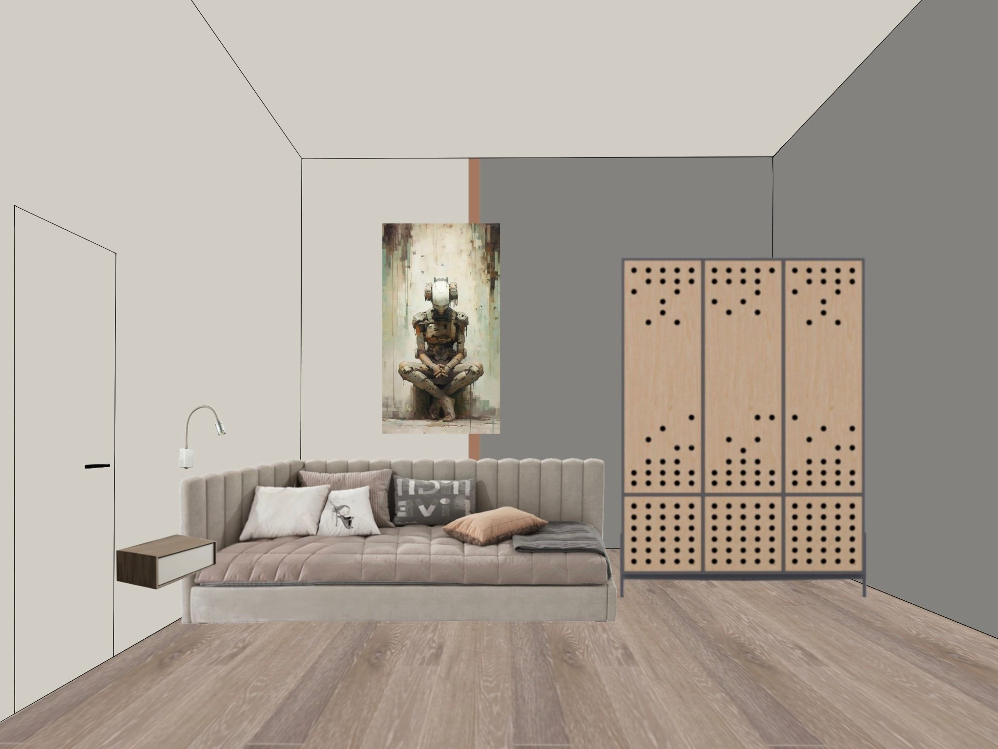 Квартира на ул. Павла Корчагина (эскизная визуализация). Дизайнер интерьера Квасова Вероника