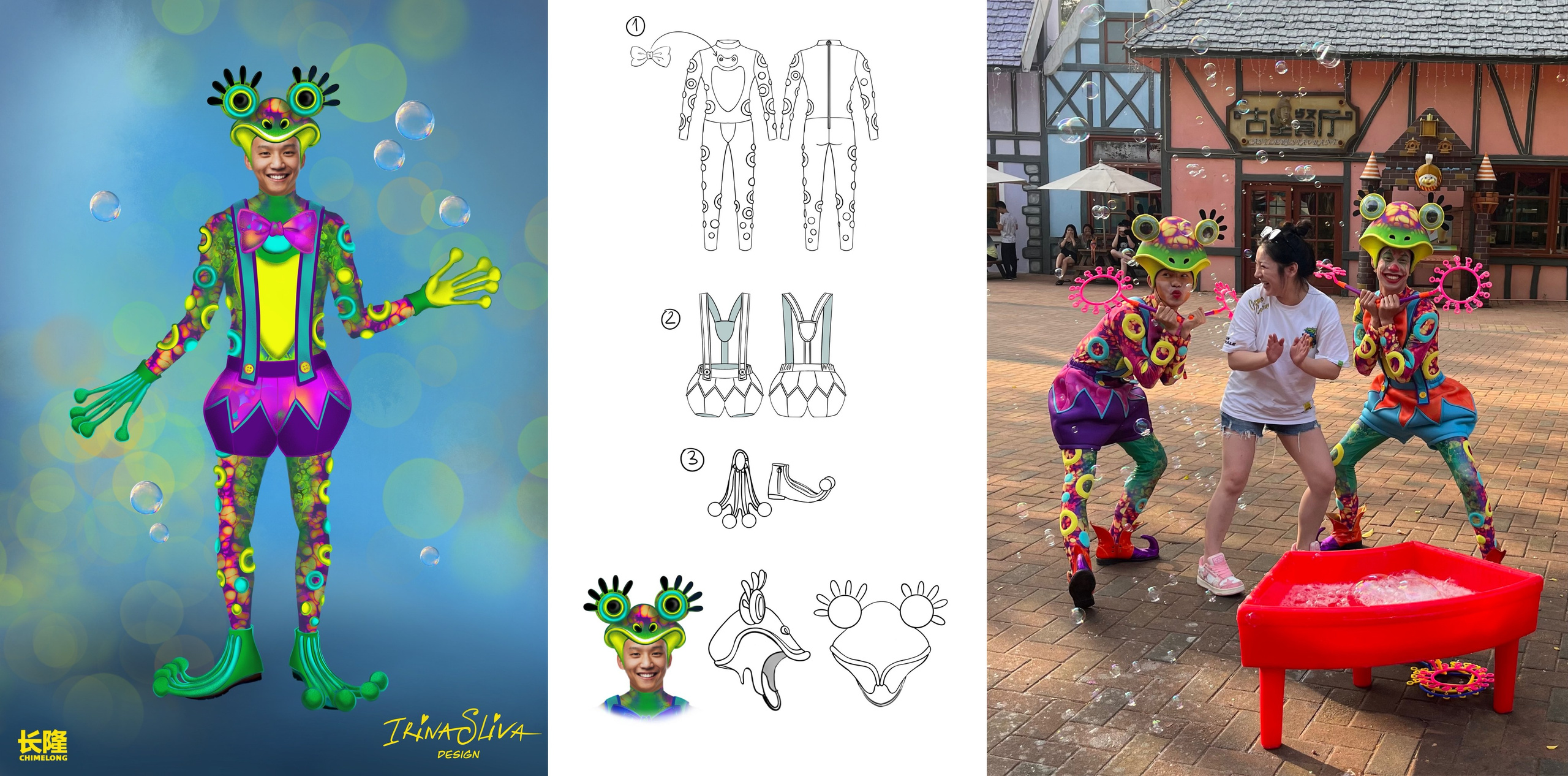 CLOWNS AND STILT WALKERS. Costume Design for Theme Parks & Live Performances | Character & Parade & Stage Costumes | 2D & 3D Costume Illustrations
