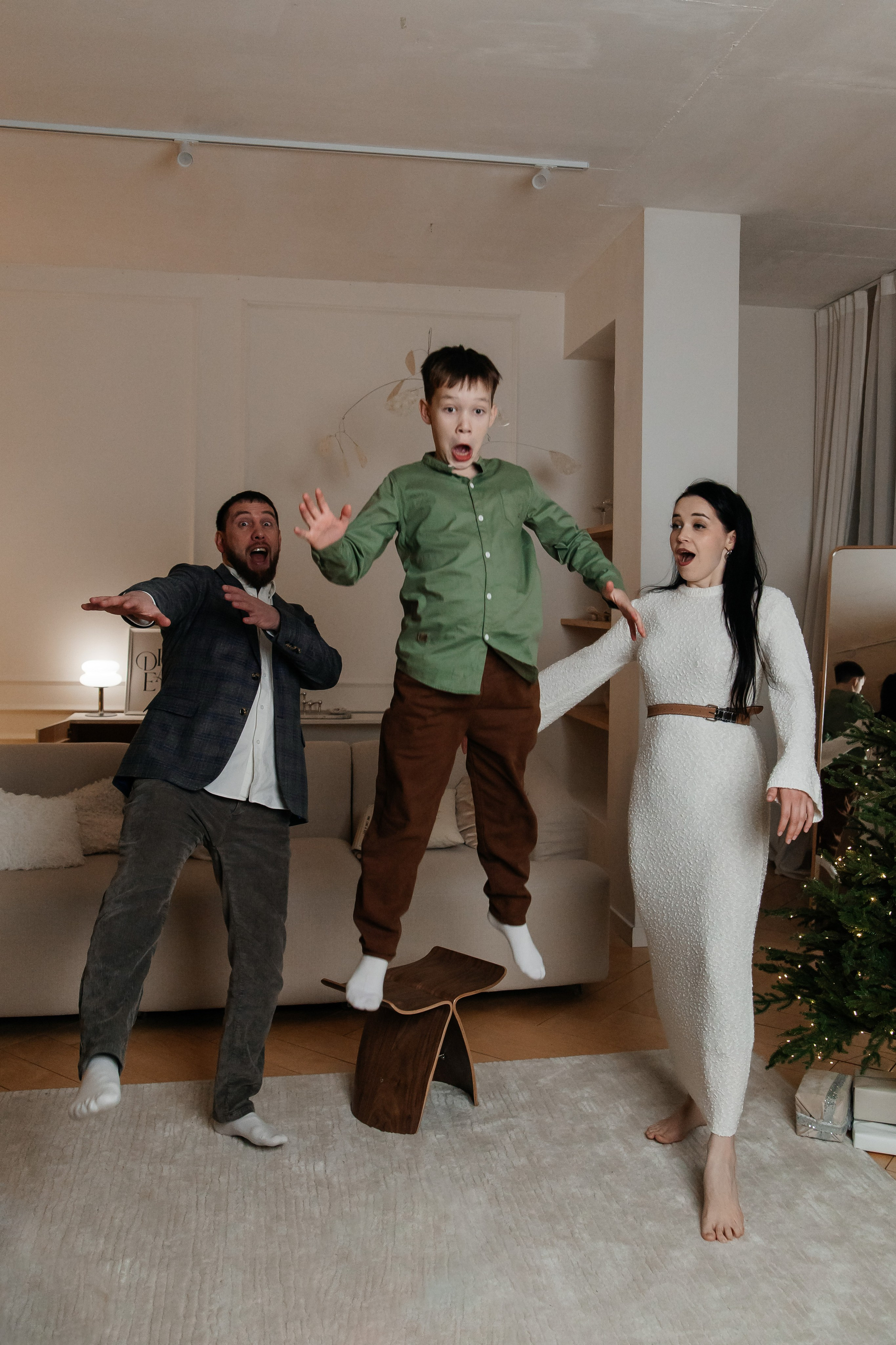 Новогодняя семейная фотосессия в студии. Свадебный, семейный фотограф, контент съёмка. Екатеринбург. Елена Граф