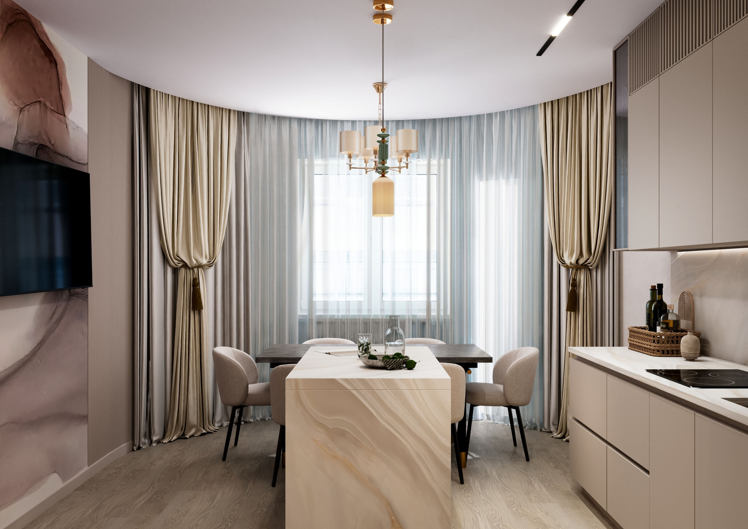 Просторная стильная двушка г. Краснодар. Батракова Наталья дизайнер интерьеров Санкт-Петербург Москва Архангель