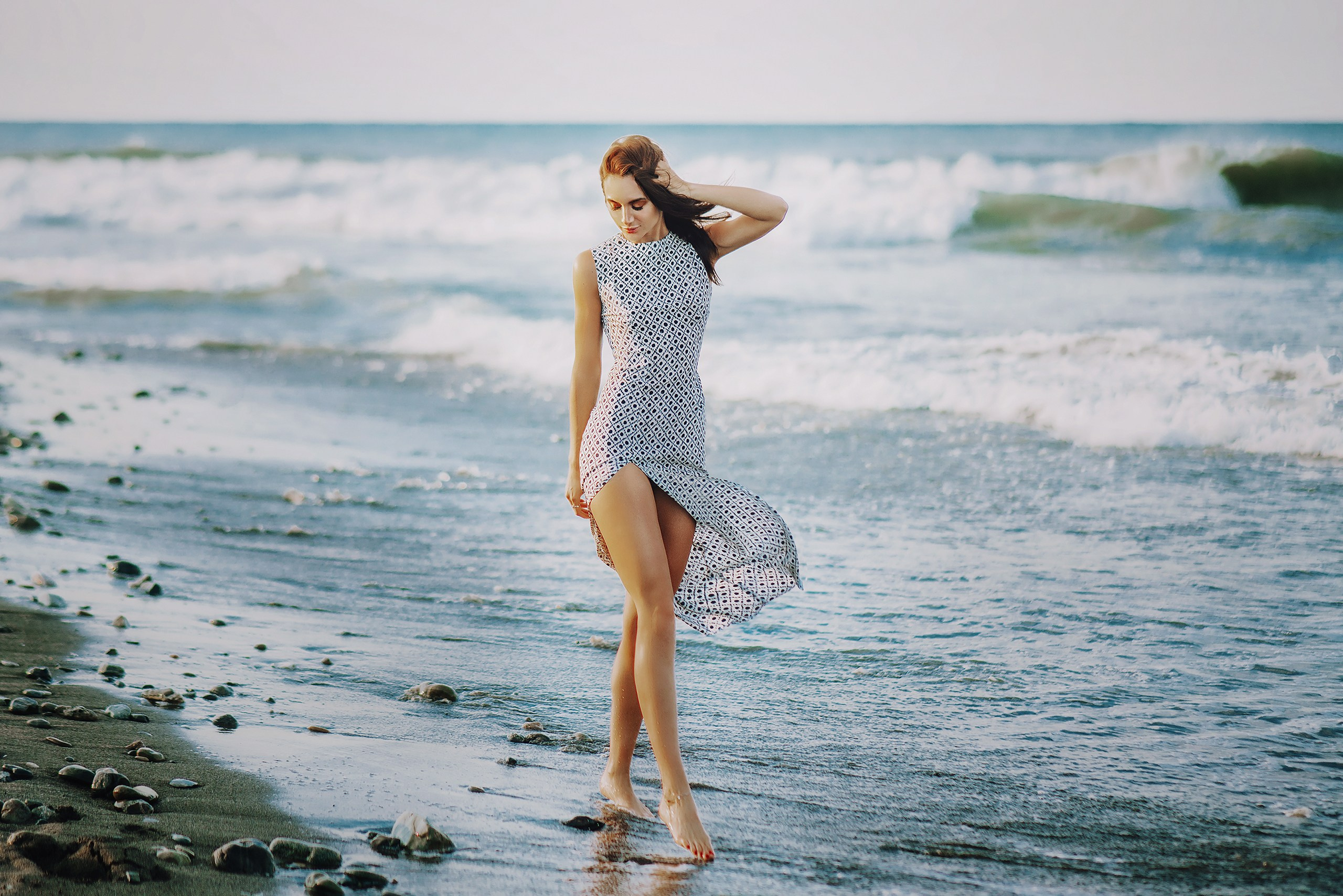 сочифорния, красивая девушка в платье