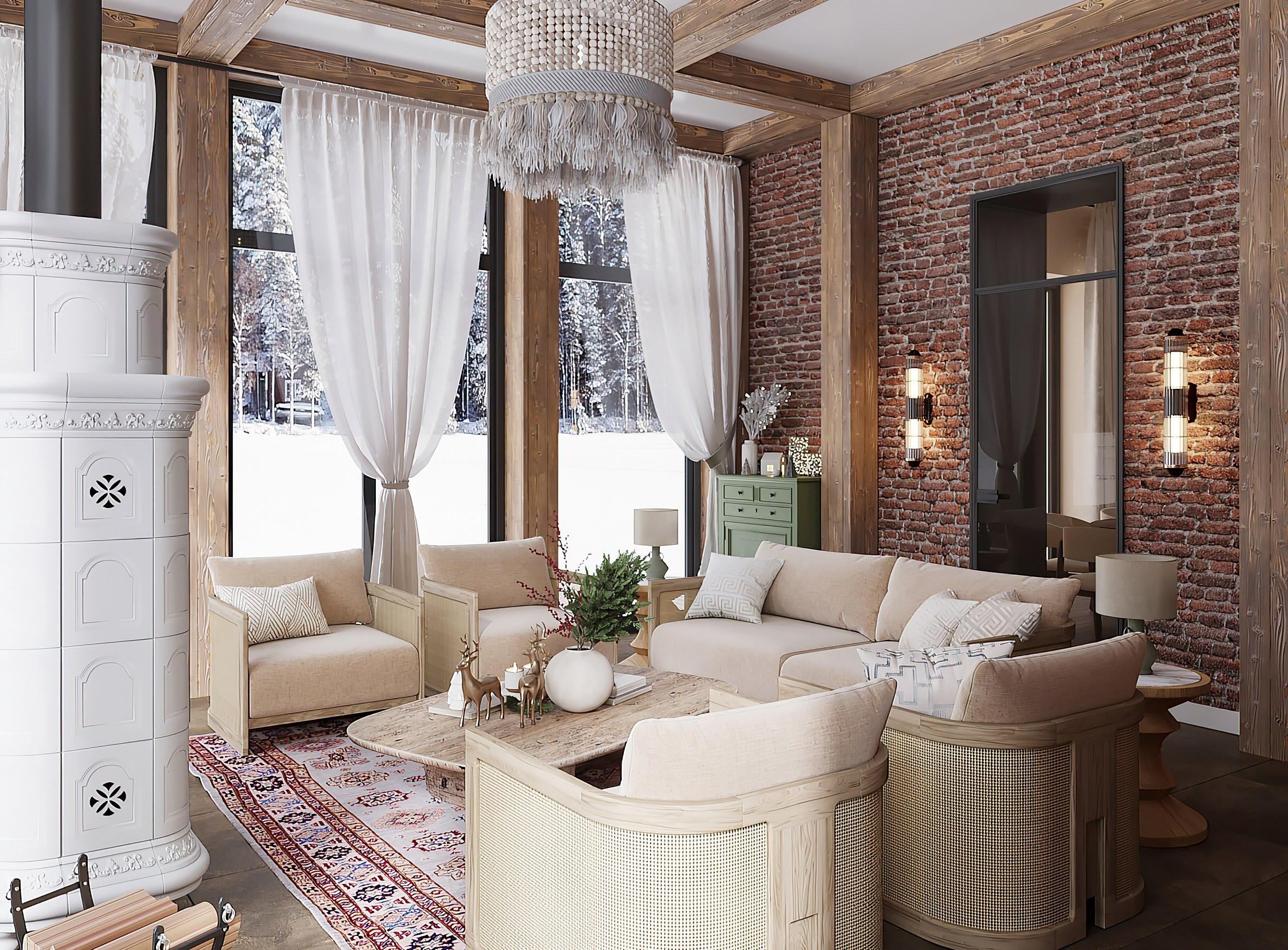 Визуализация летней веранды загородного дома. Заказать 3d визуализацию интерьеров — Дарья Веденёва