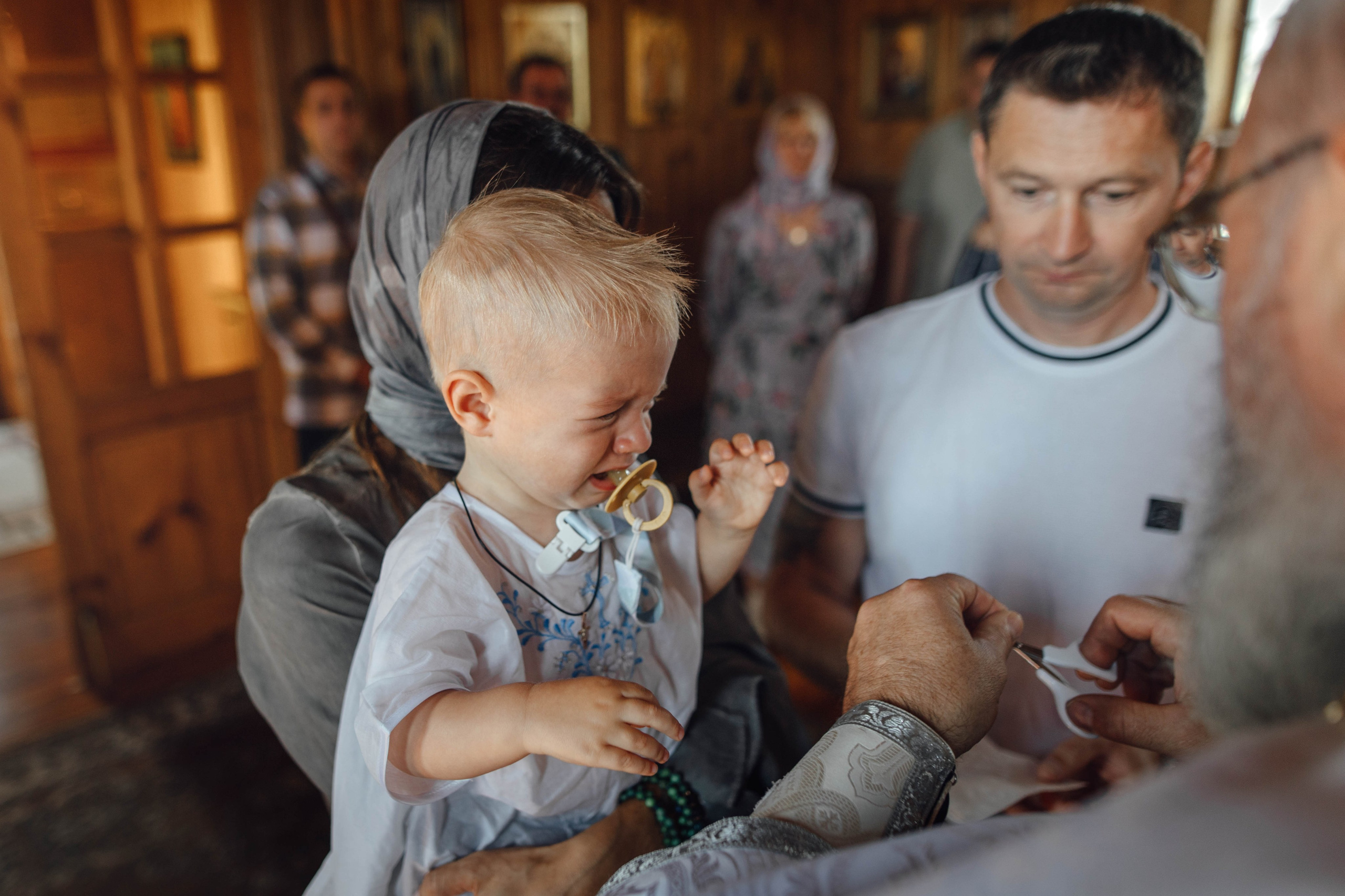 Крещение Тимофея, д. Киевец, храм Святой Троицы, август 2025