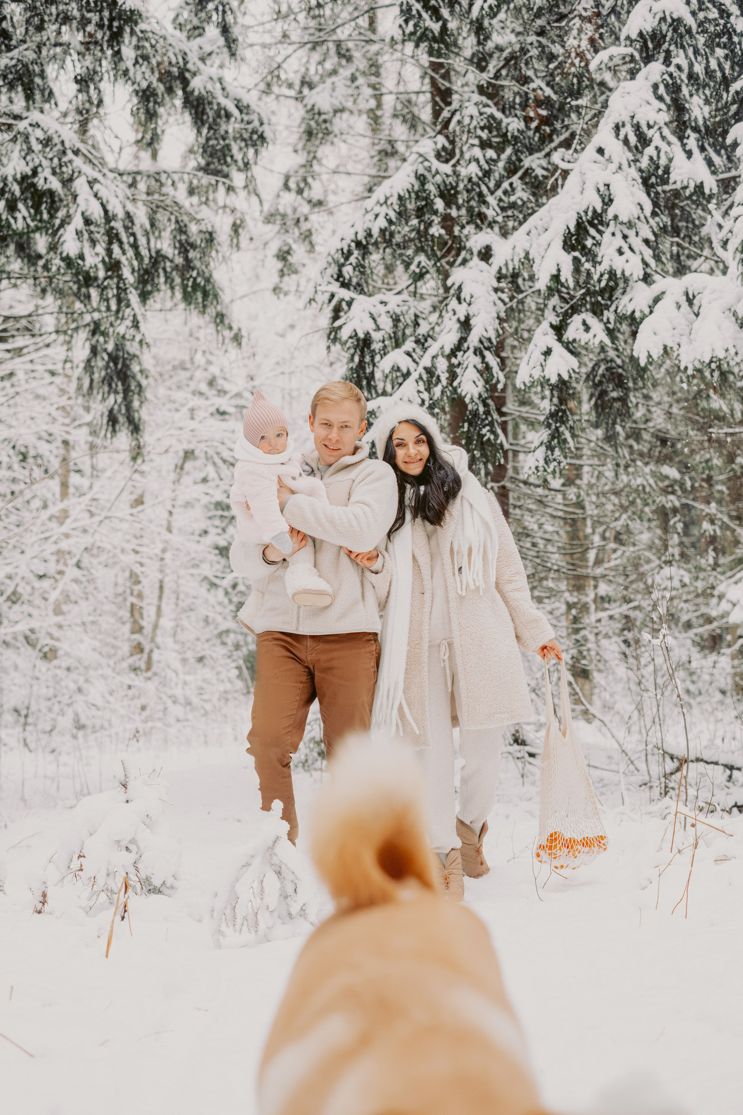 Зимняя история Яны, Леши, Мии и Фанты. Семейный и детский фотограф в Санкт-Петербурге