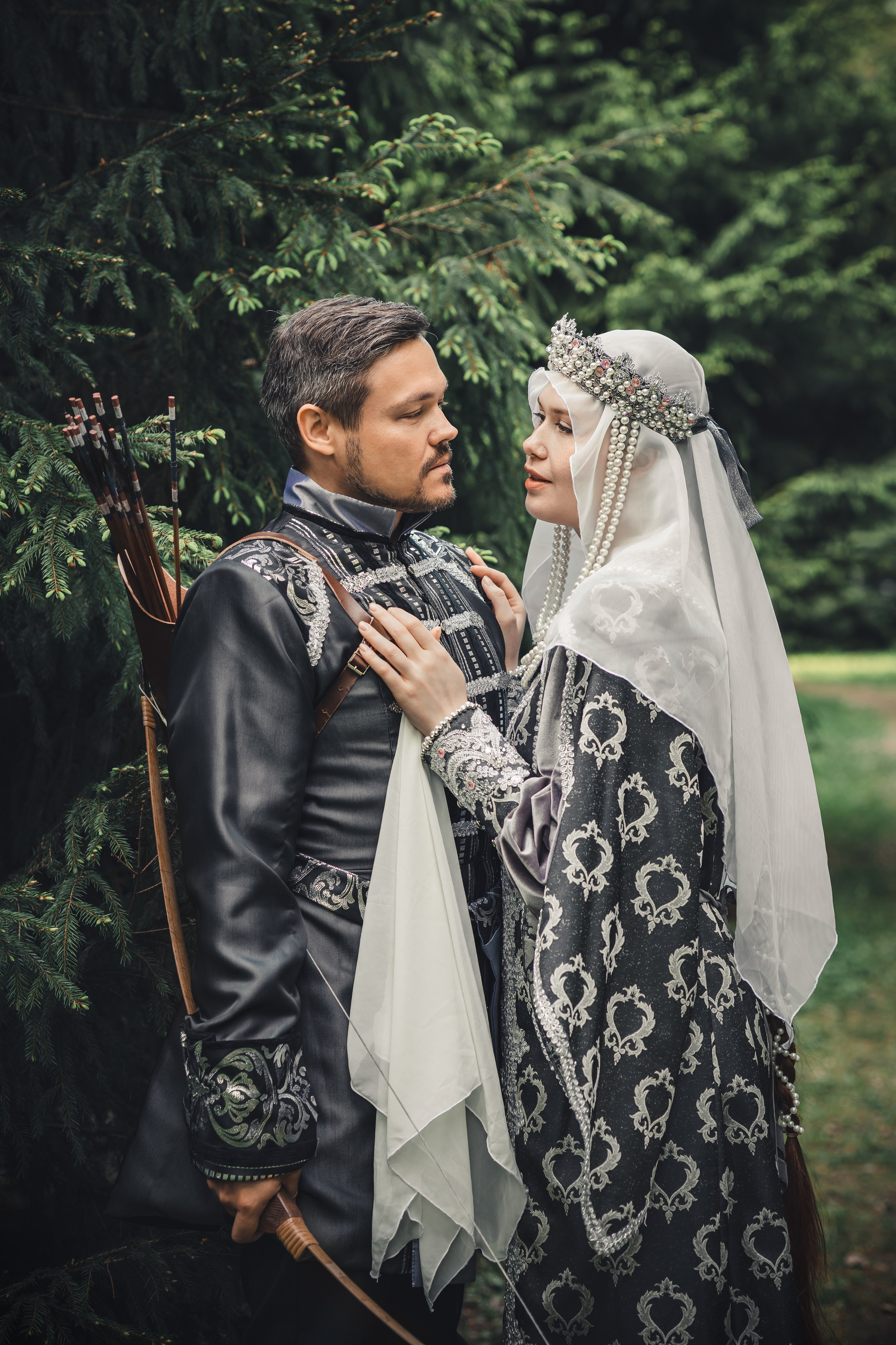 Мужчина и&nbsp;женщина, портрет, русский народный костюм, сказочная фотосессия, косплей, арт, фотосессия на природе, фотограф,  Москва