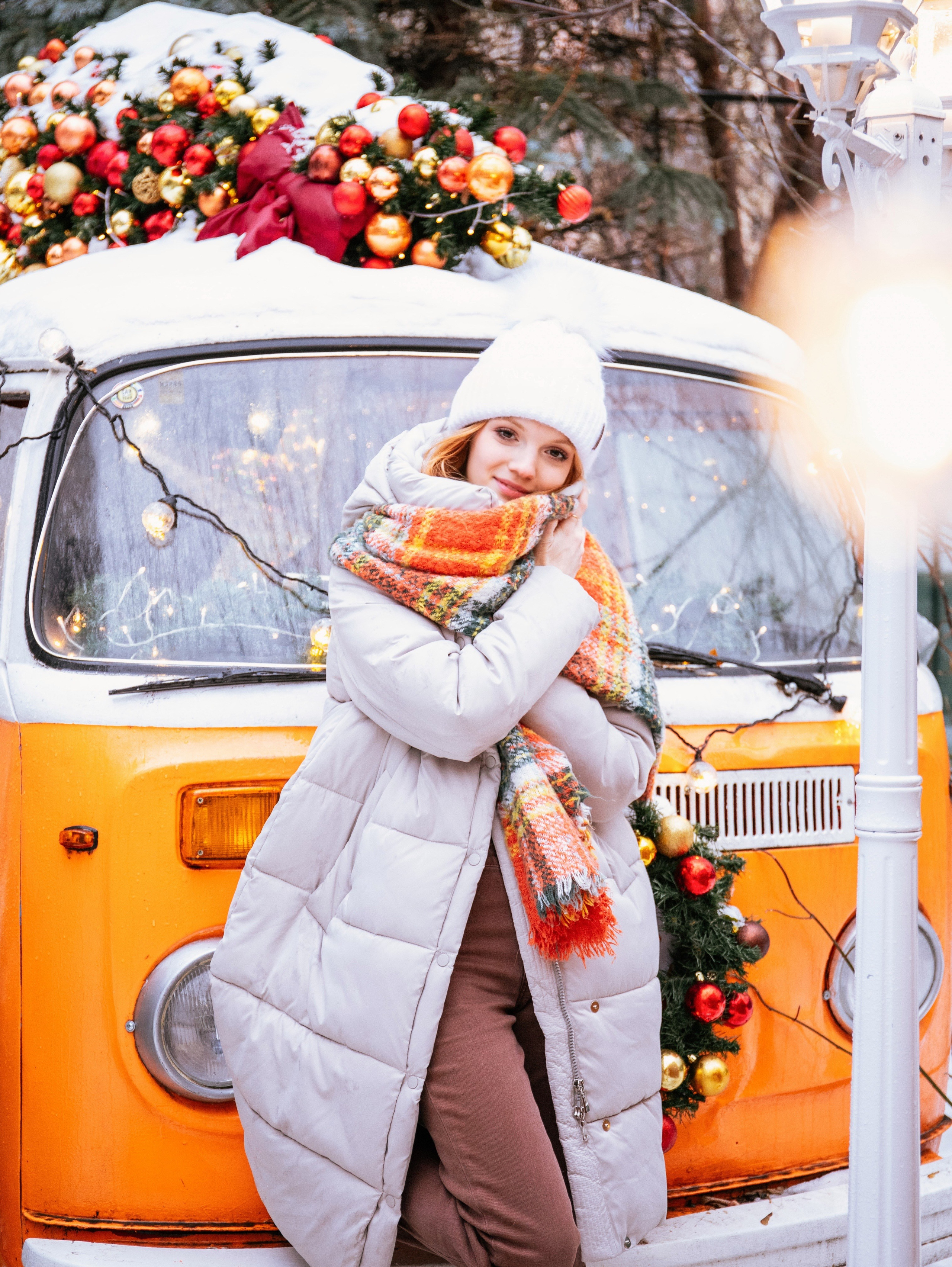 Новогодняя съемка с локацией «автобус». Свадебный и семейный фотограф в Москве Мила Широких