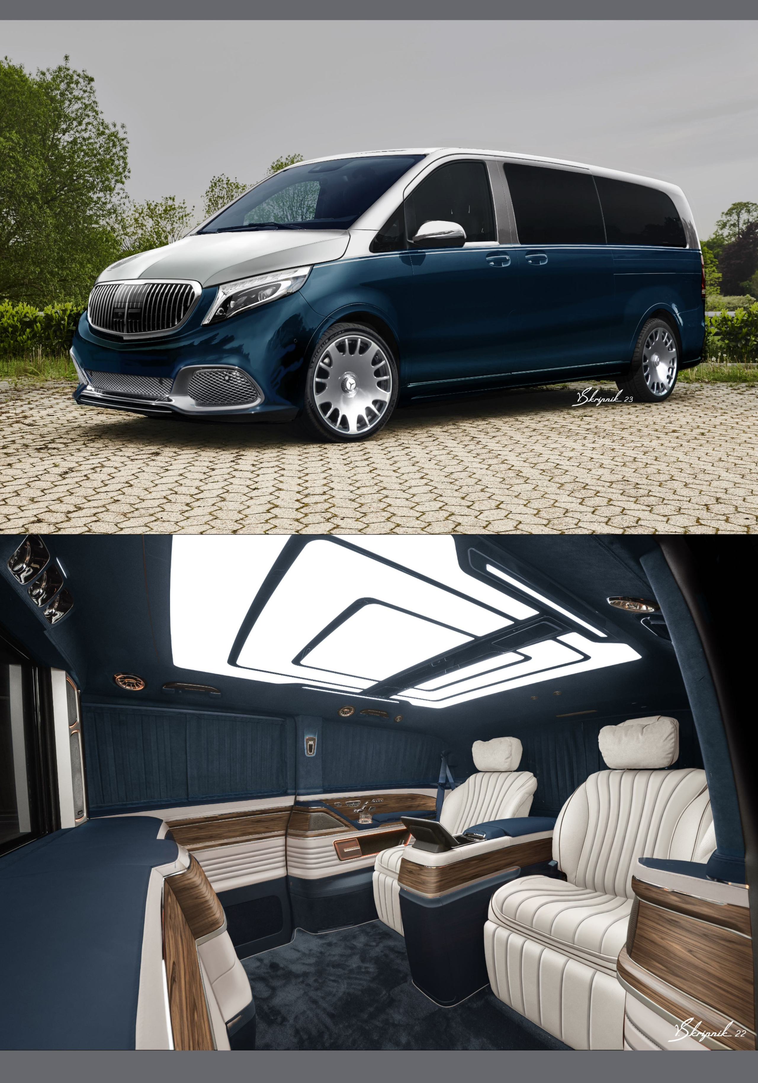 Mercedes V-class. Design Yachts and Cars