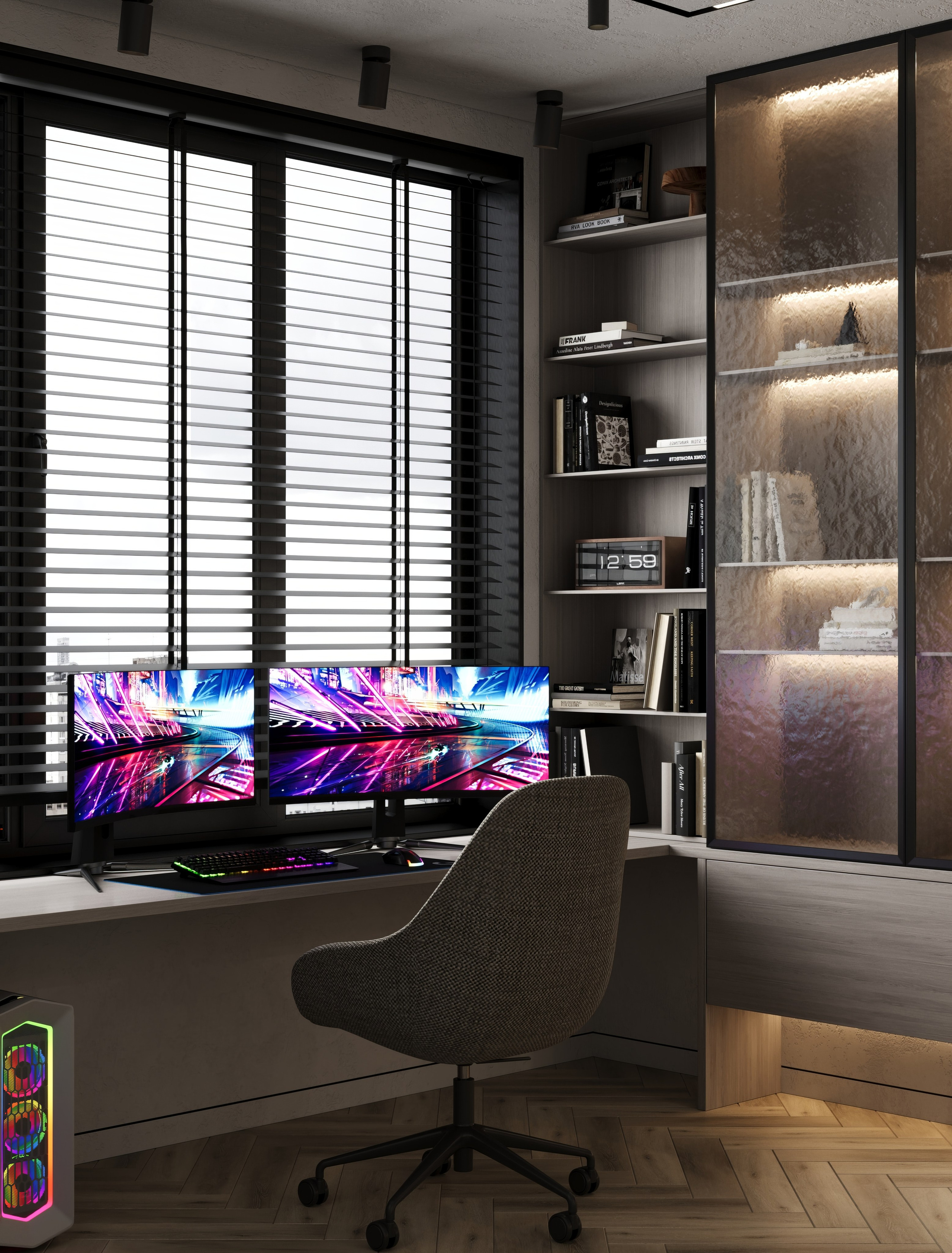 Визуализация квартиры для молодого человека UNO. Головинские пруды. Москва 40 m². Заказать 3d визуализацию интерьеров — Дарья Веденёва