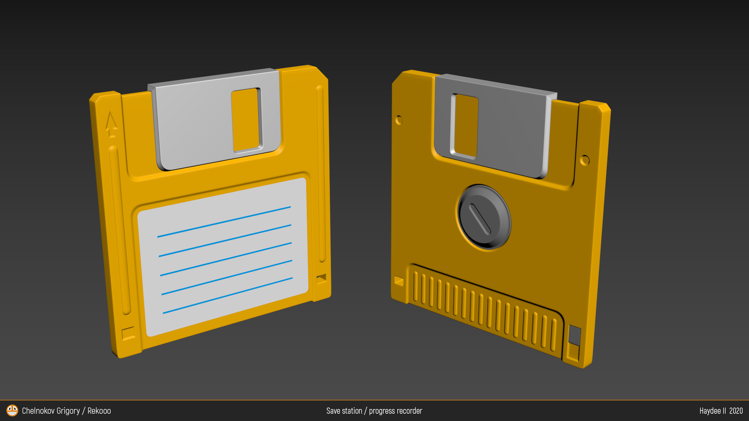SaveStation and floppy. Personal 3D Artist website