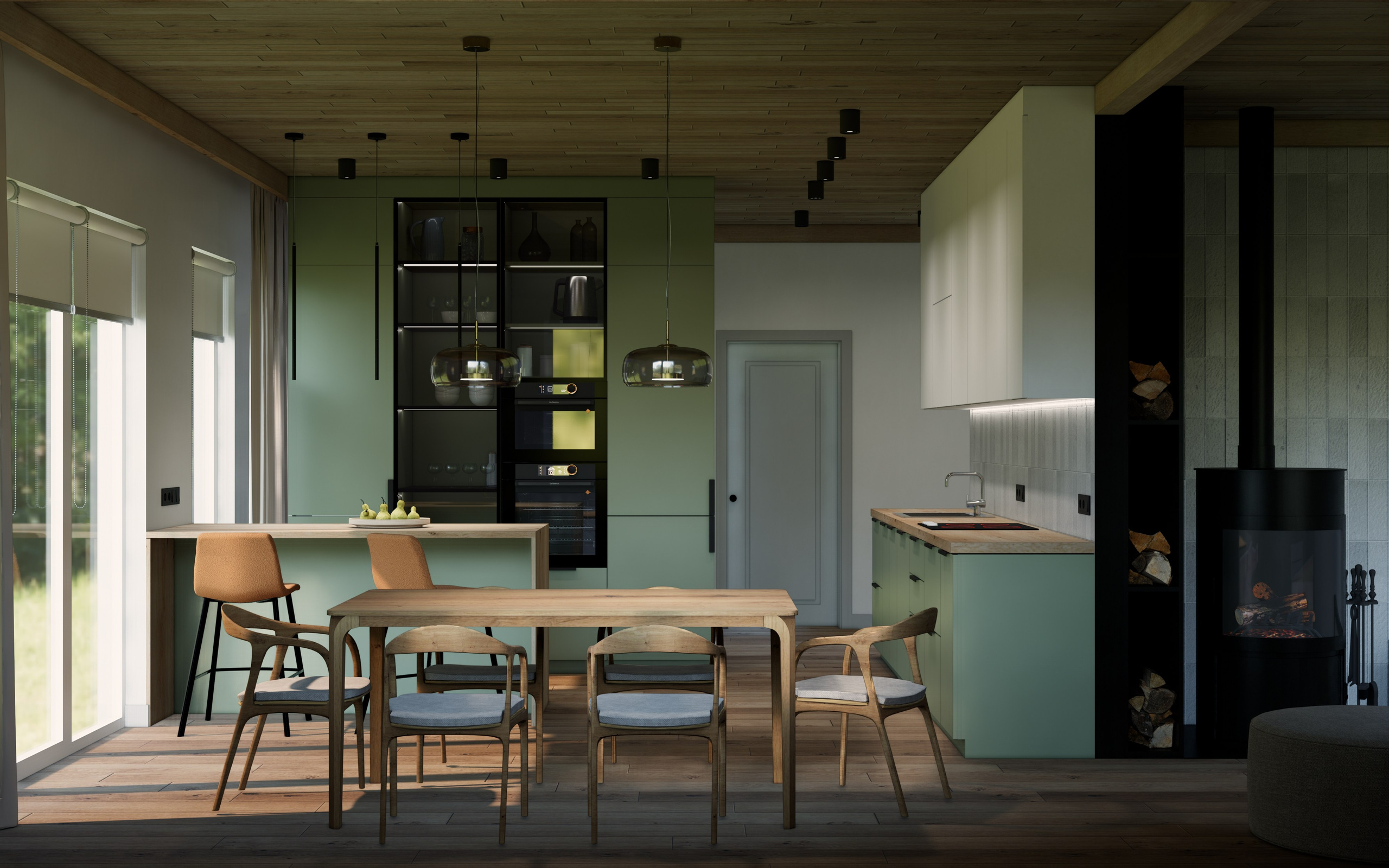 Загородный дом 110 м² в Ленинградской области (совместная работа с Любовью Поляковой designpolyakova.ru). Push-design.ru