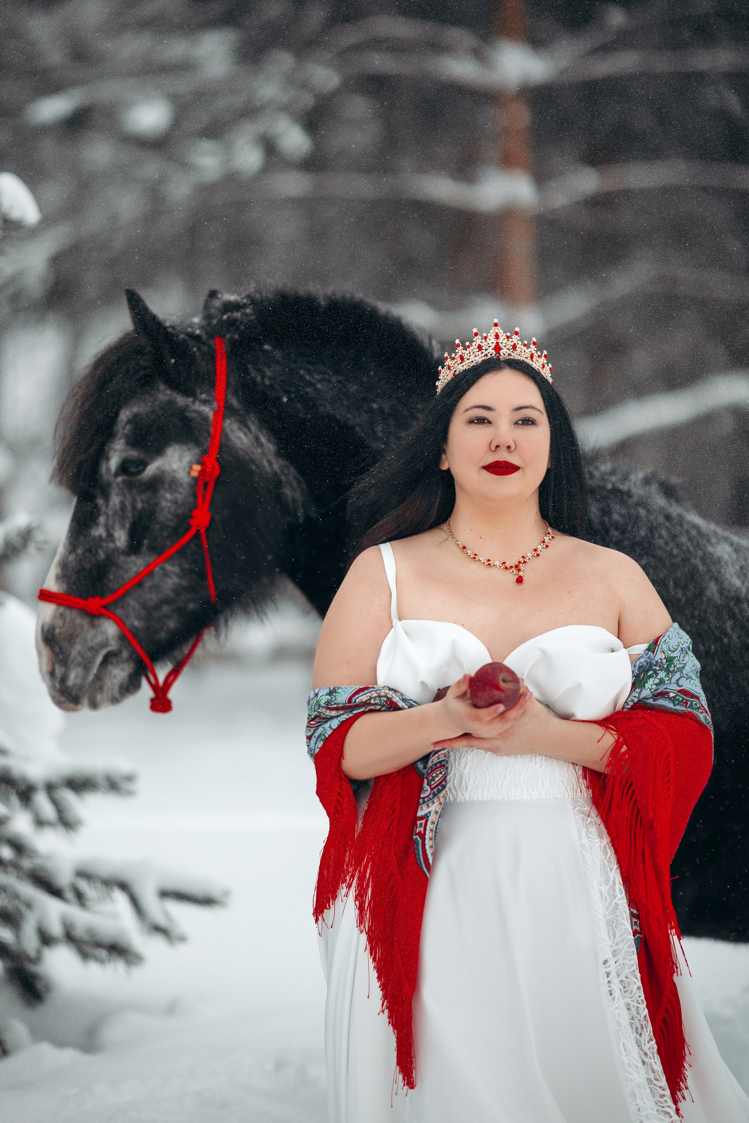 Яблоки на снегу. Анна Молчанова конный фотограф в Тюмени | фотосессии с лошадьми Тюмень