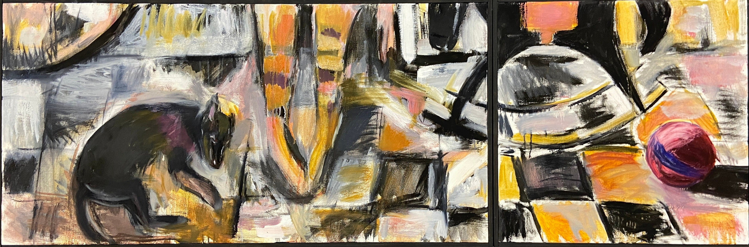 Диптих "Питерская квартира". Холст, масло. 50х100. 2025