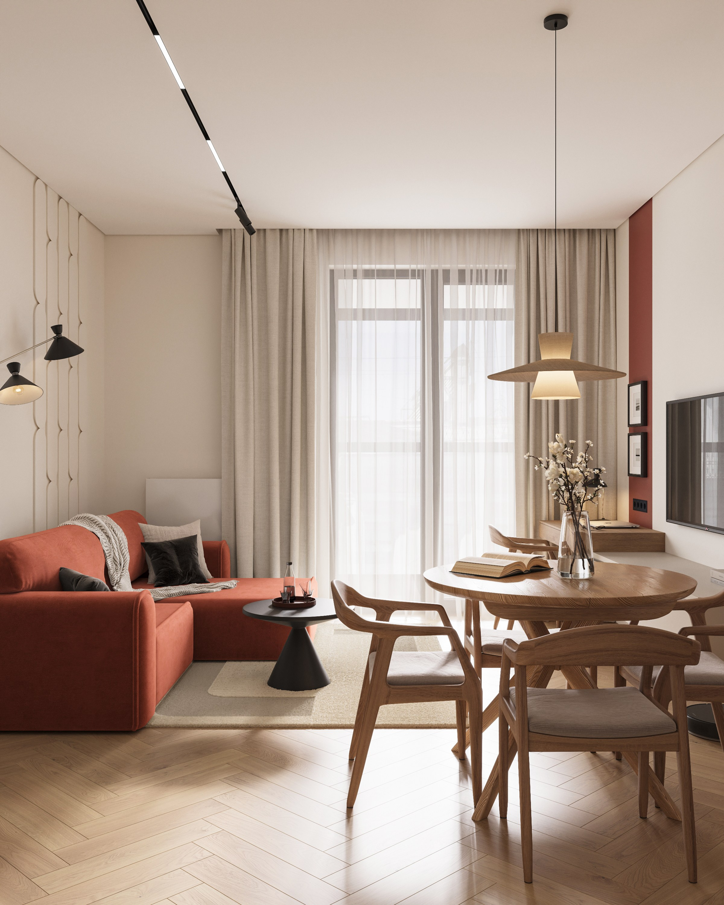 ЖК «Black River» | Living room. 3D визуализация интерьеров — Ирина