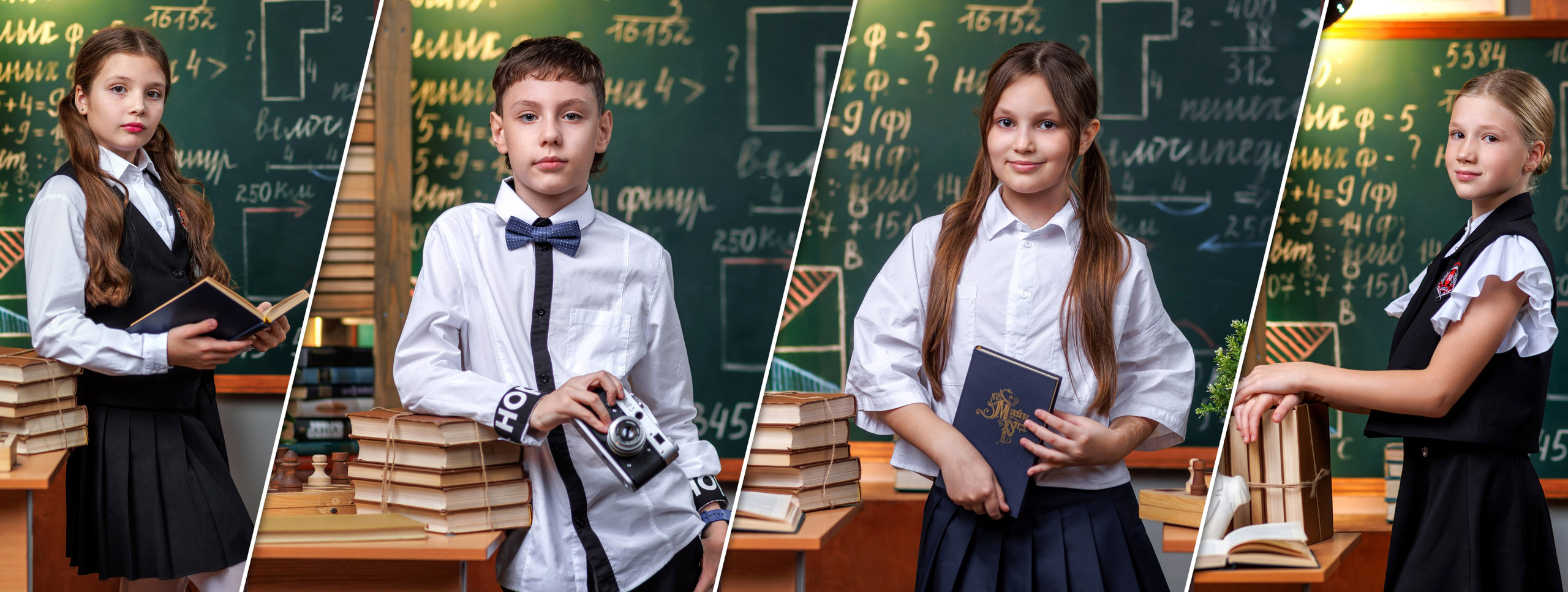 Портрет с зелёной доской. Правильный Выпускной Альбом