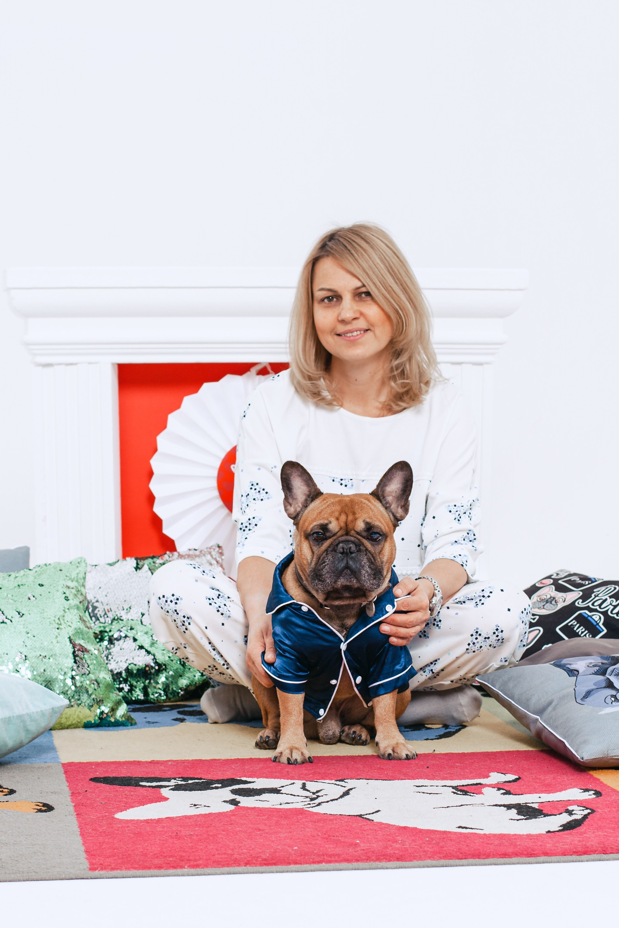 Пижамная вечеринка французских бульдогов и их хозяев. Фотограф-анималист Татьяна Степанова