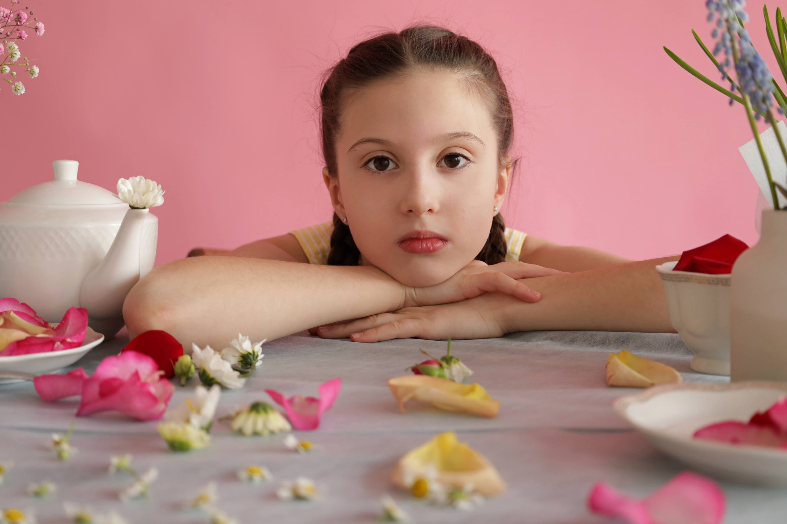 Фотосессия с цветами в фотостудии