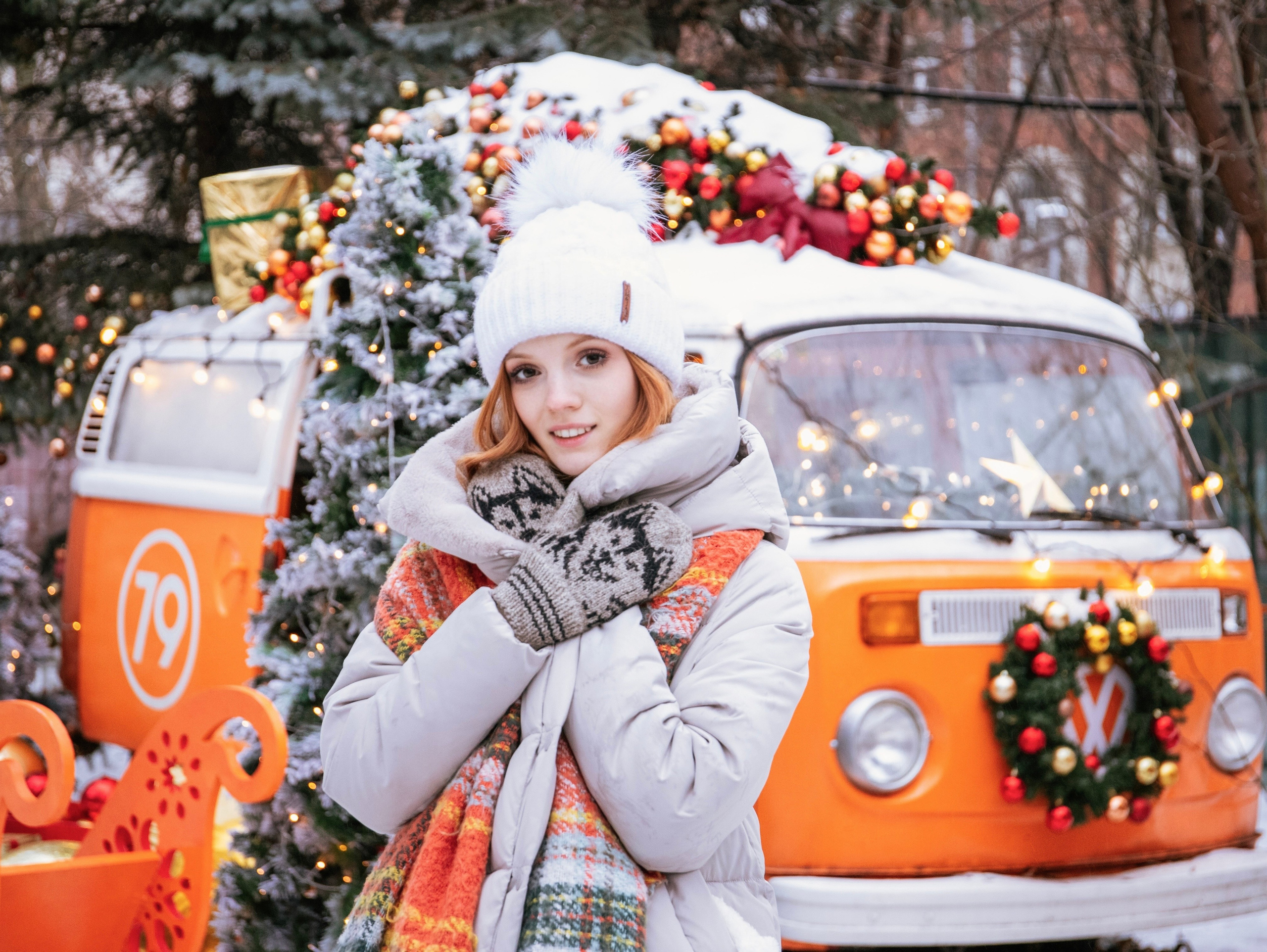 Новогодняя съемка с локацией «автобус». Свадебный и семейный фотограф в Москве Мила Широких