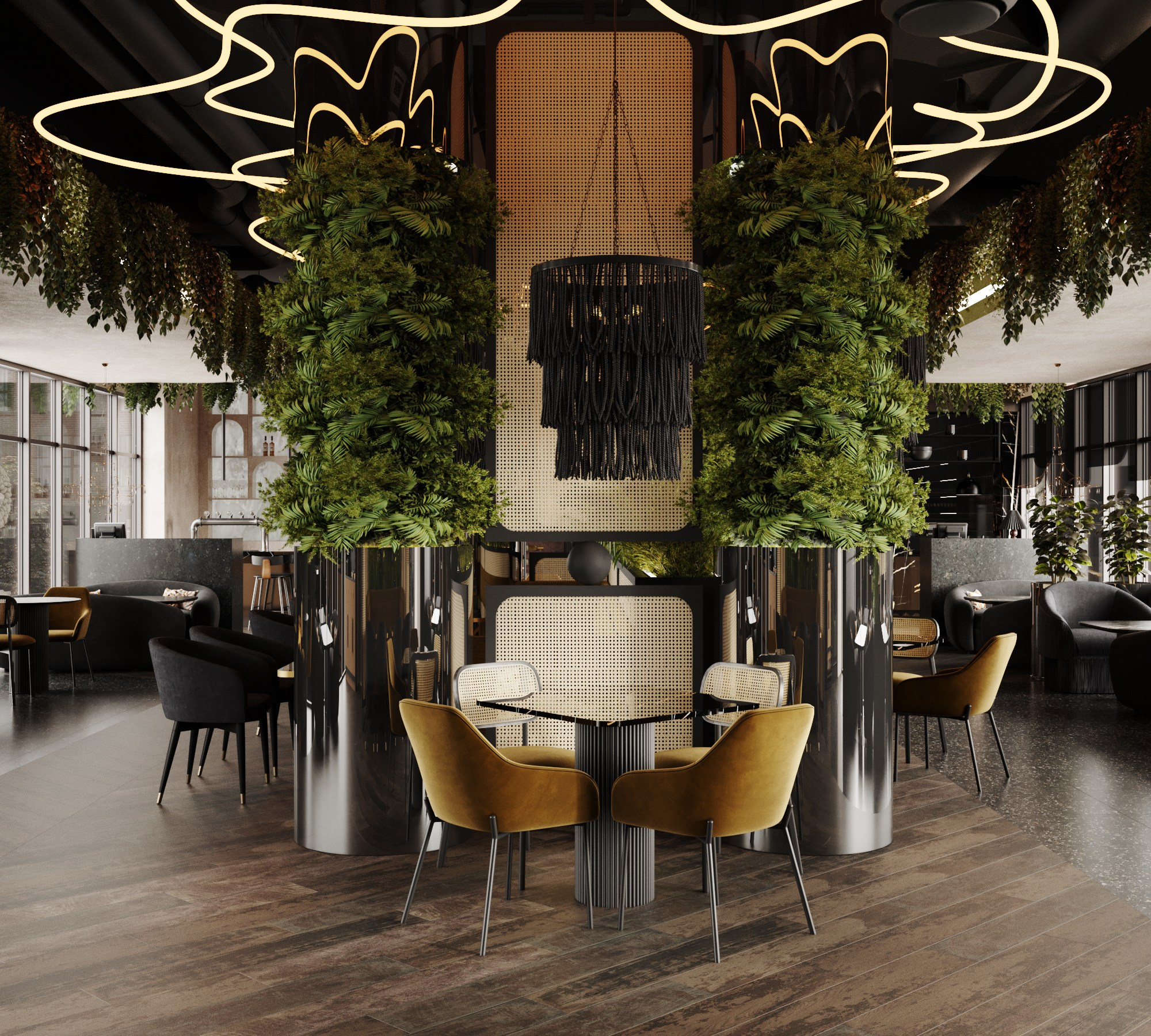 Проект Ресторан. Интерьерная 3D Визуализация