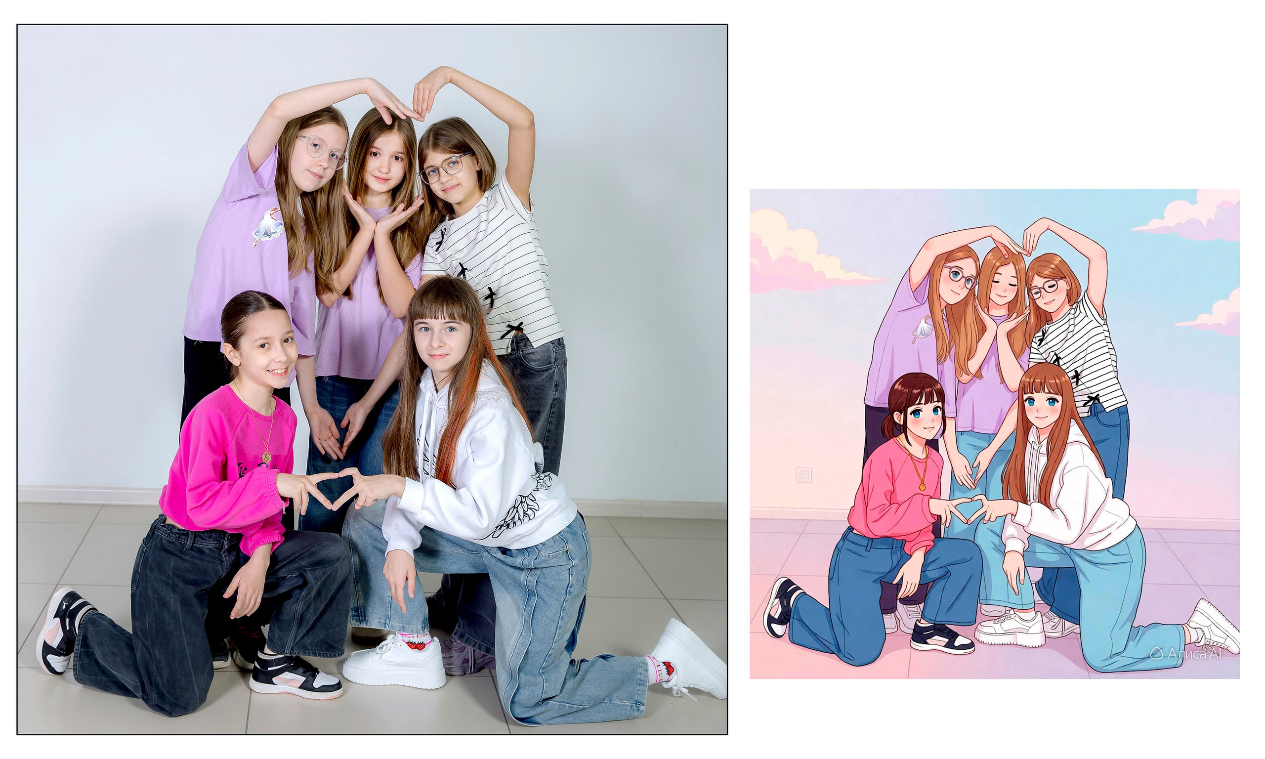 4А в СТУДИИ + АНИМЕ от ИИ Алиса. Семейный фотограф в Новороссийске Игорь Белослюдцев