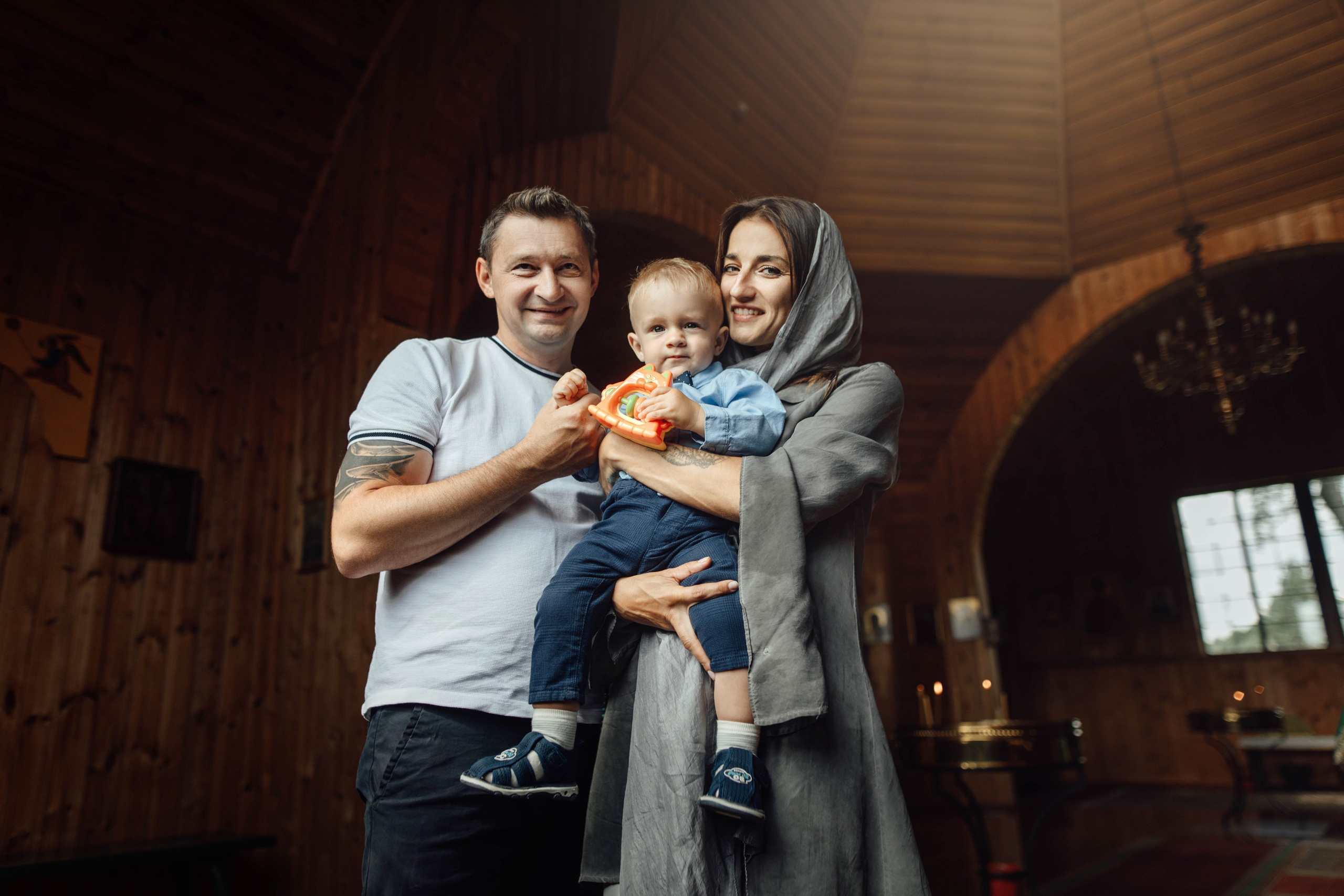 Крещение Тимофея, д. Киевец, храм Святой Троицы, август 2025