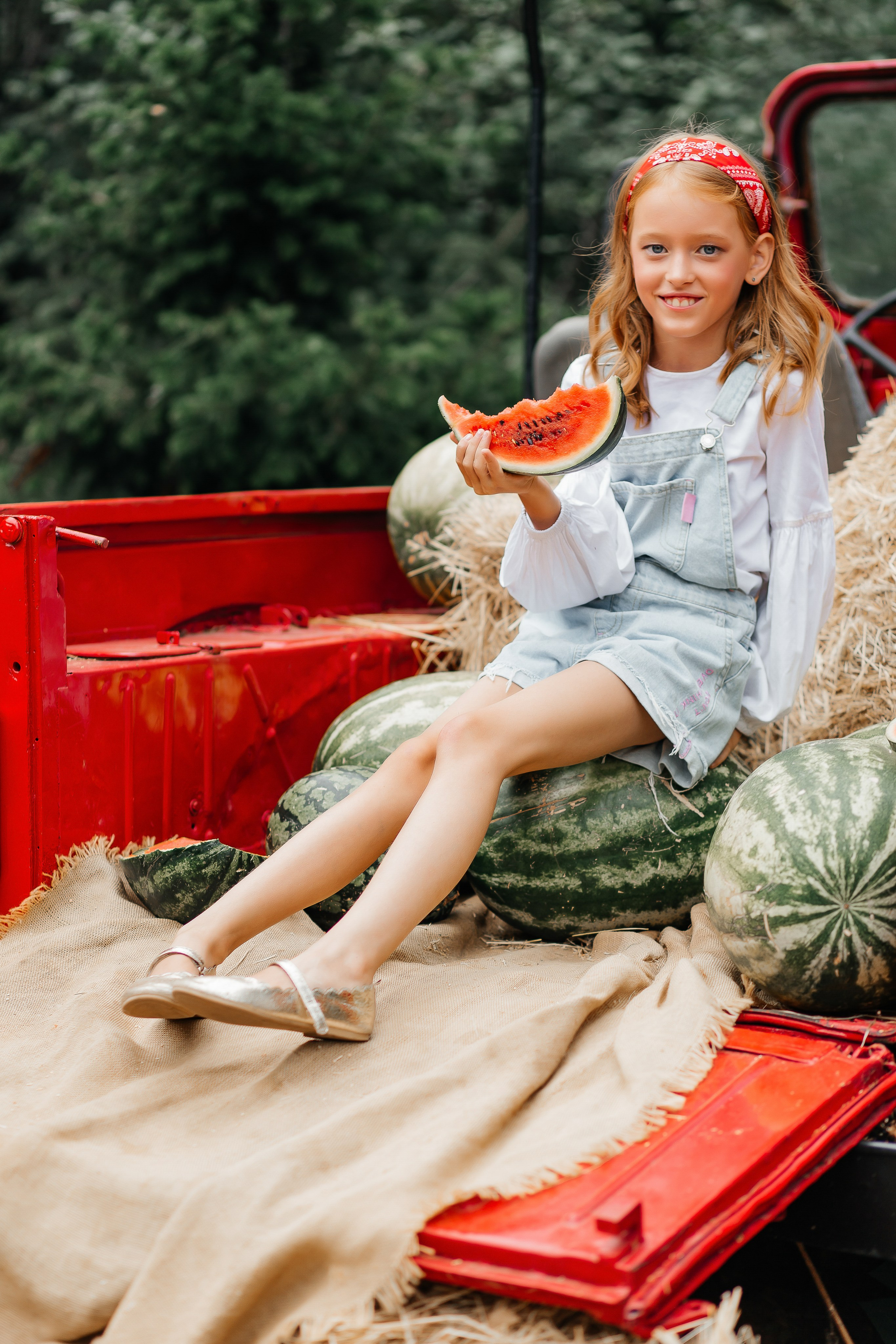 Осенняя детская фотосессия с арбузами. Фотограф в Подольске — Мария Бучнева