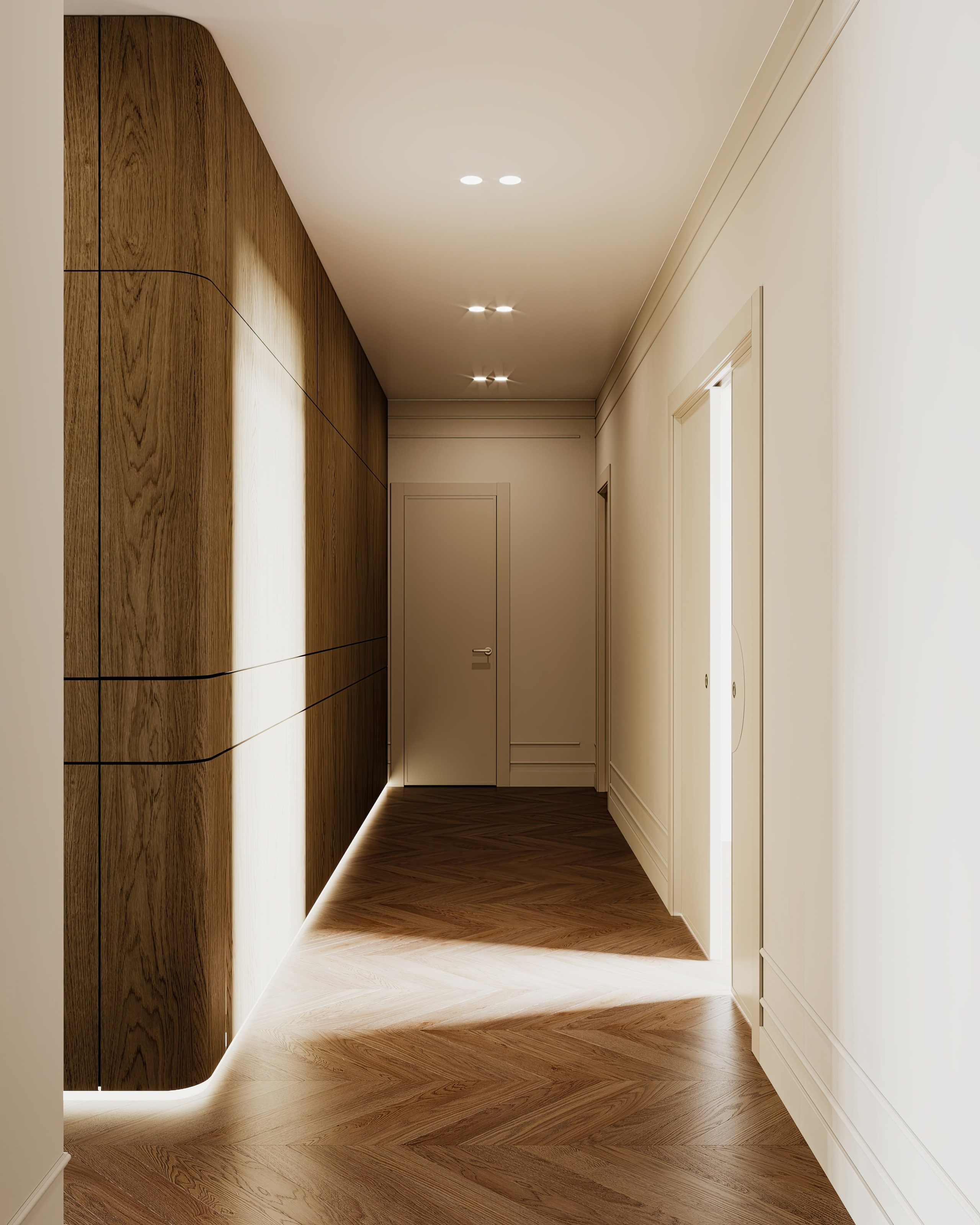 Полянка кухня-гостиная-прихожая-коридор. Визуализатор Векшина Елена