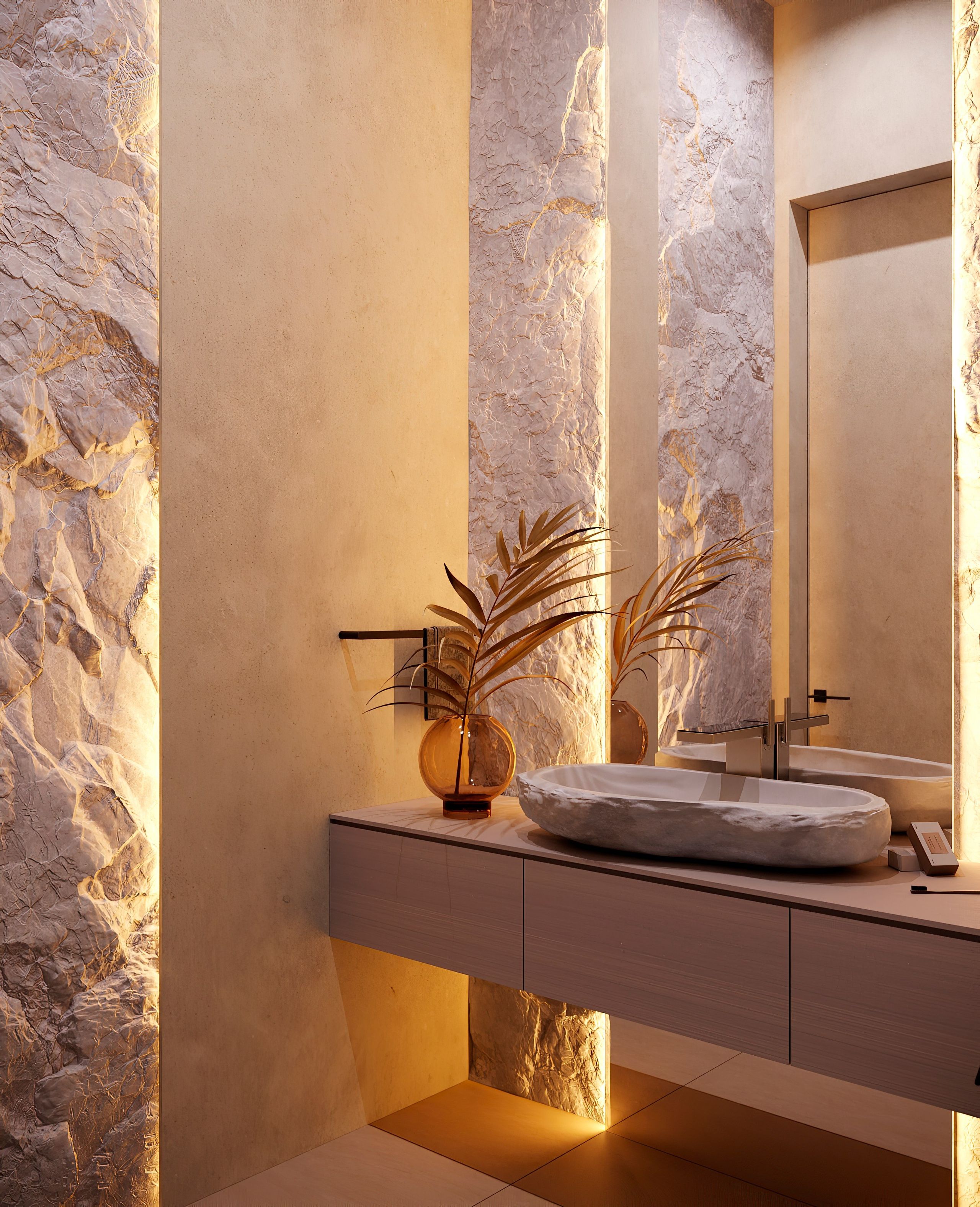 Виз гостевого санузла по дизайну Мартыновой Н. И Бородиной Е. Визуализатор Векшина Елена