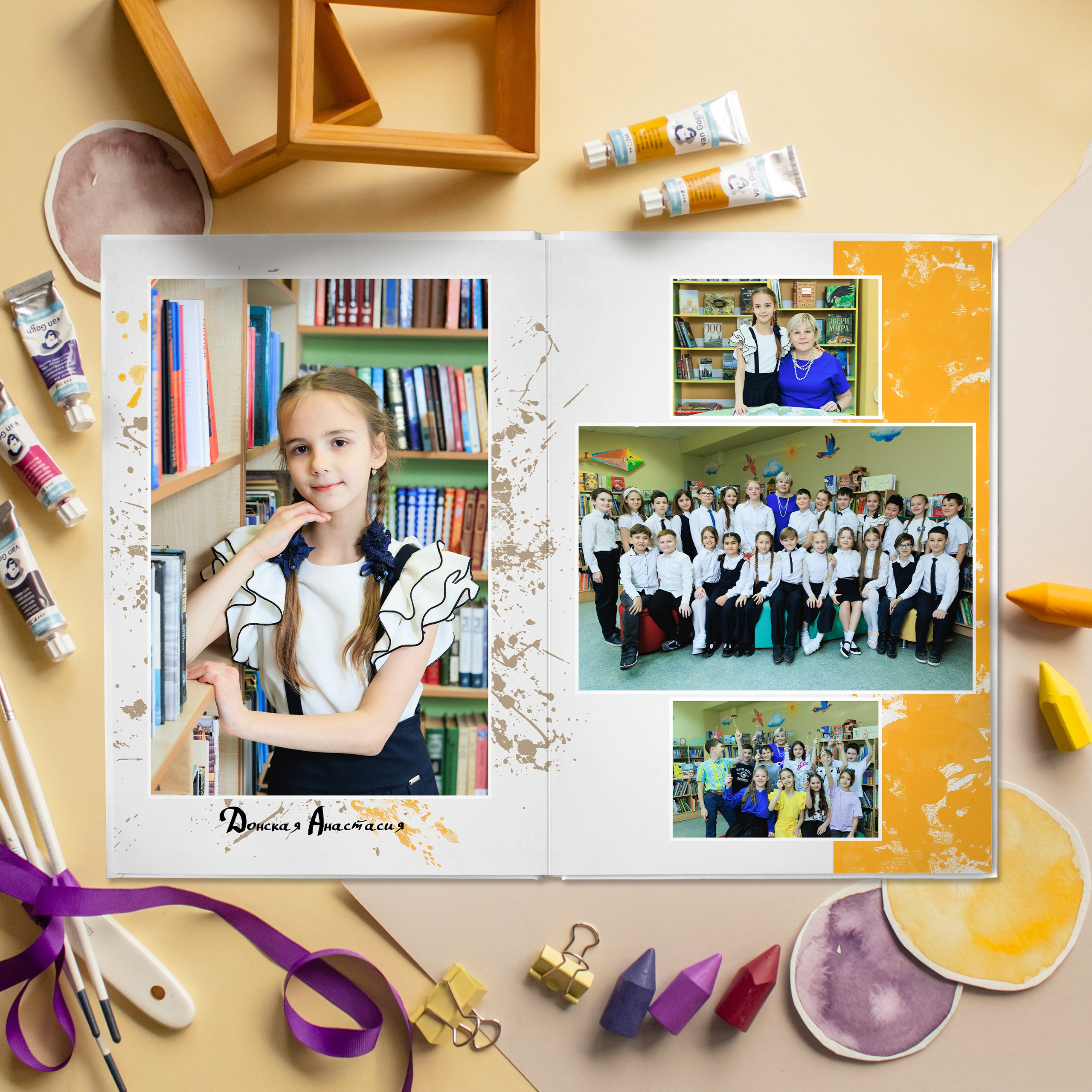 СТАНДАРТ 3 разворота. Выпускные альбомы для детского сада и школы в Москве