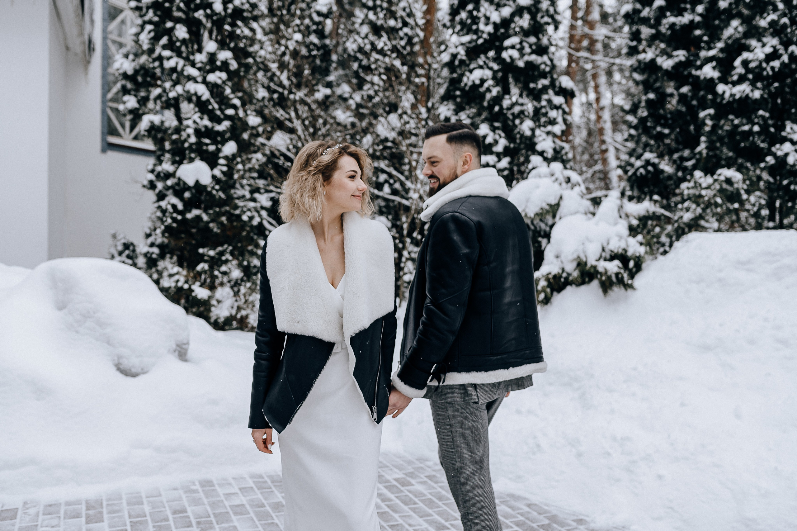 Фотосессия невесты на улицы зимой