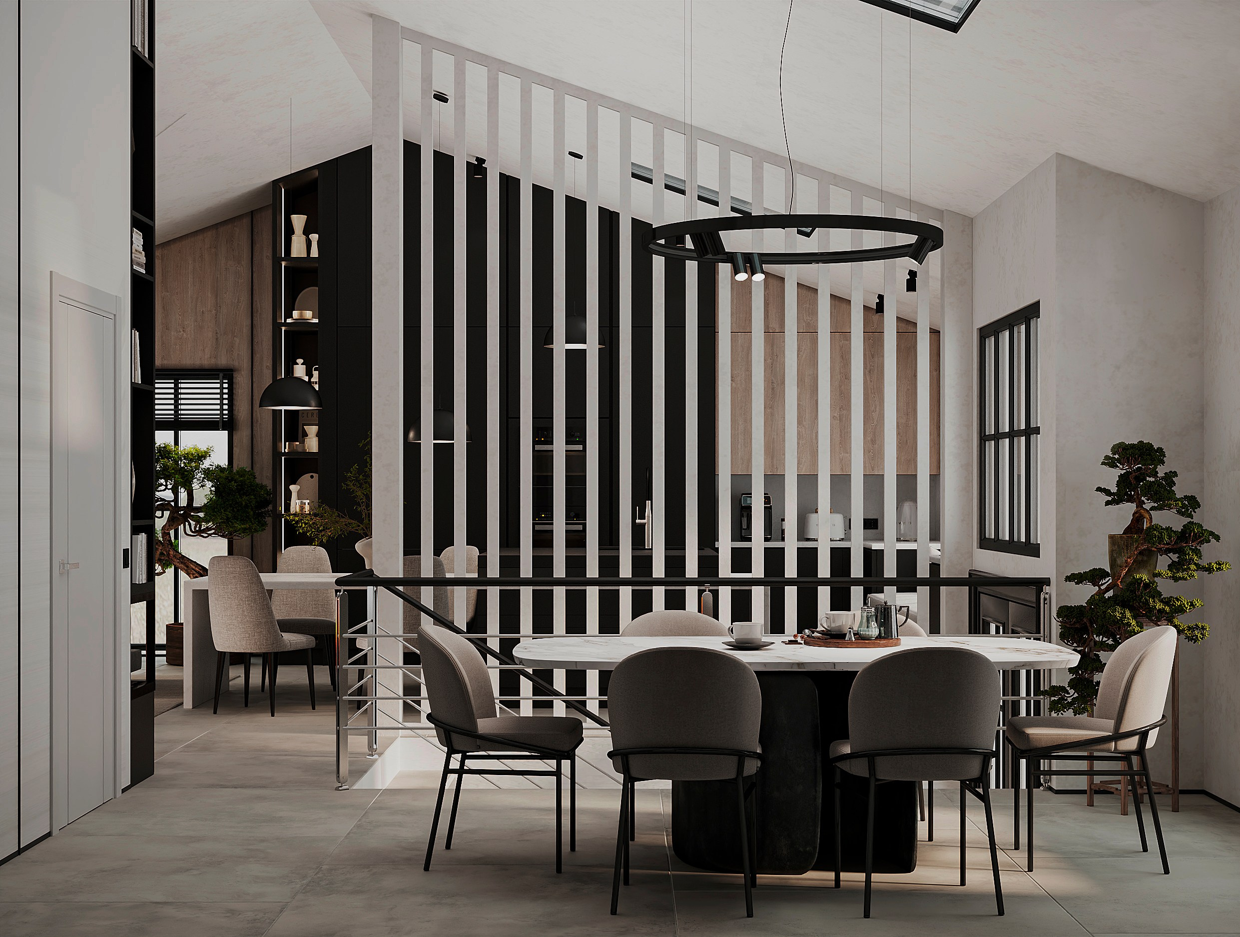 Кухня — Гостиная и прихожая в одном помещении 🤍