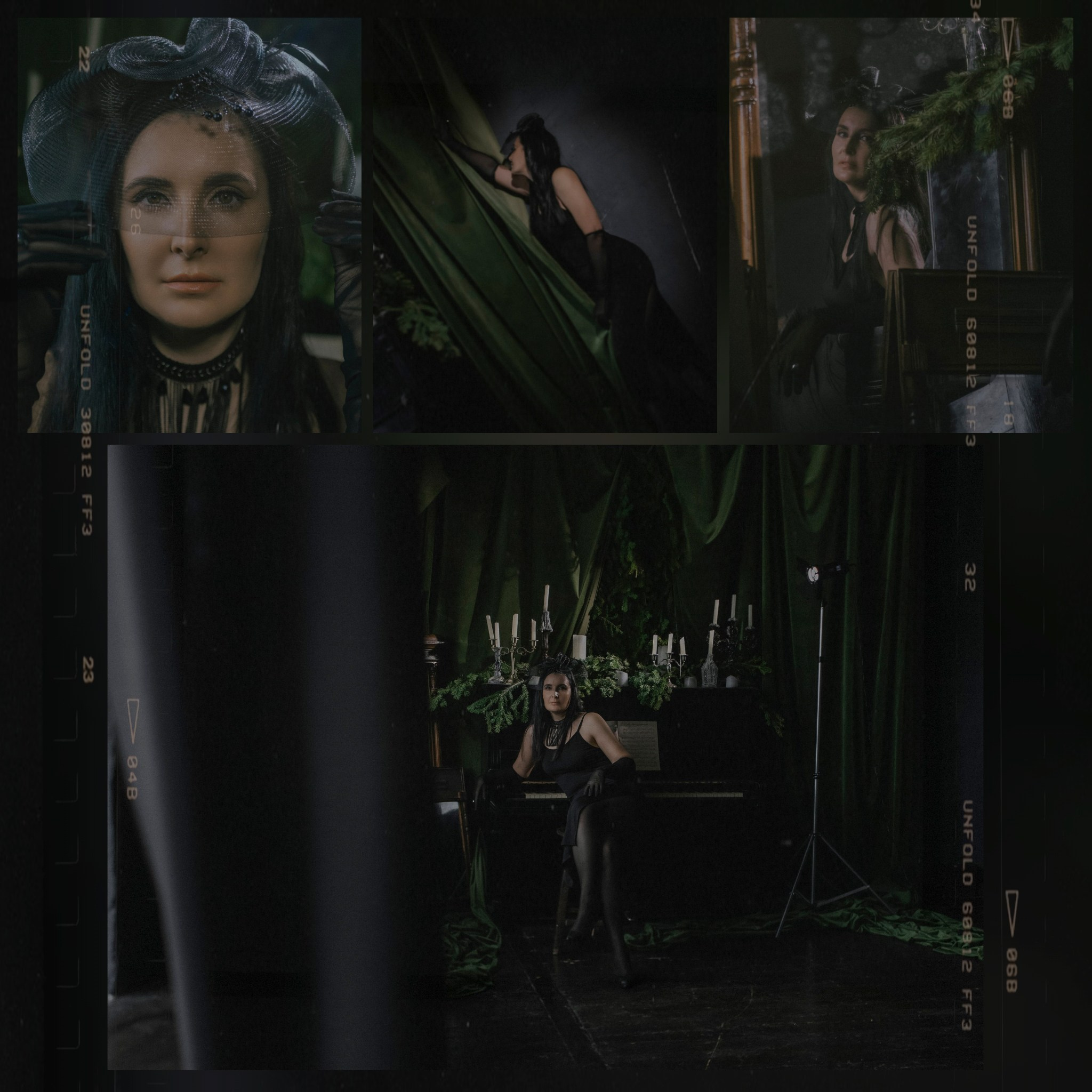 девушка в вуали у пианино