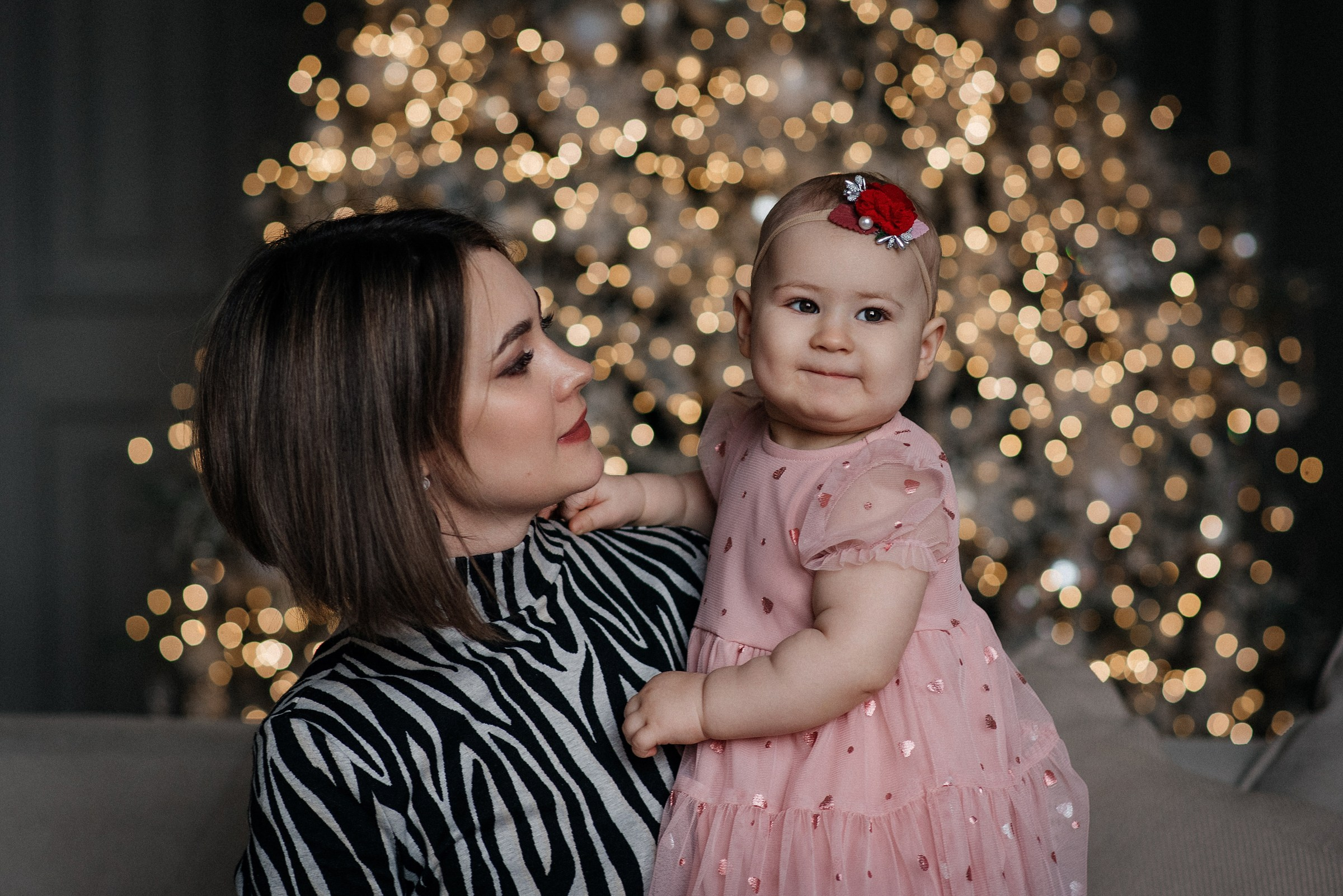 новогодняя семейная фотосессия в студии