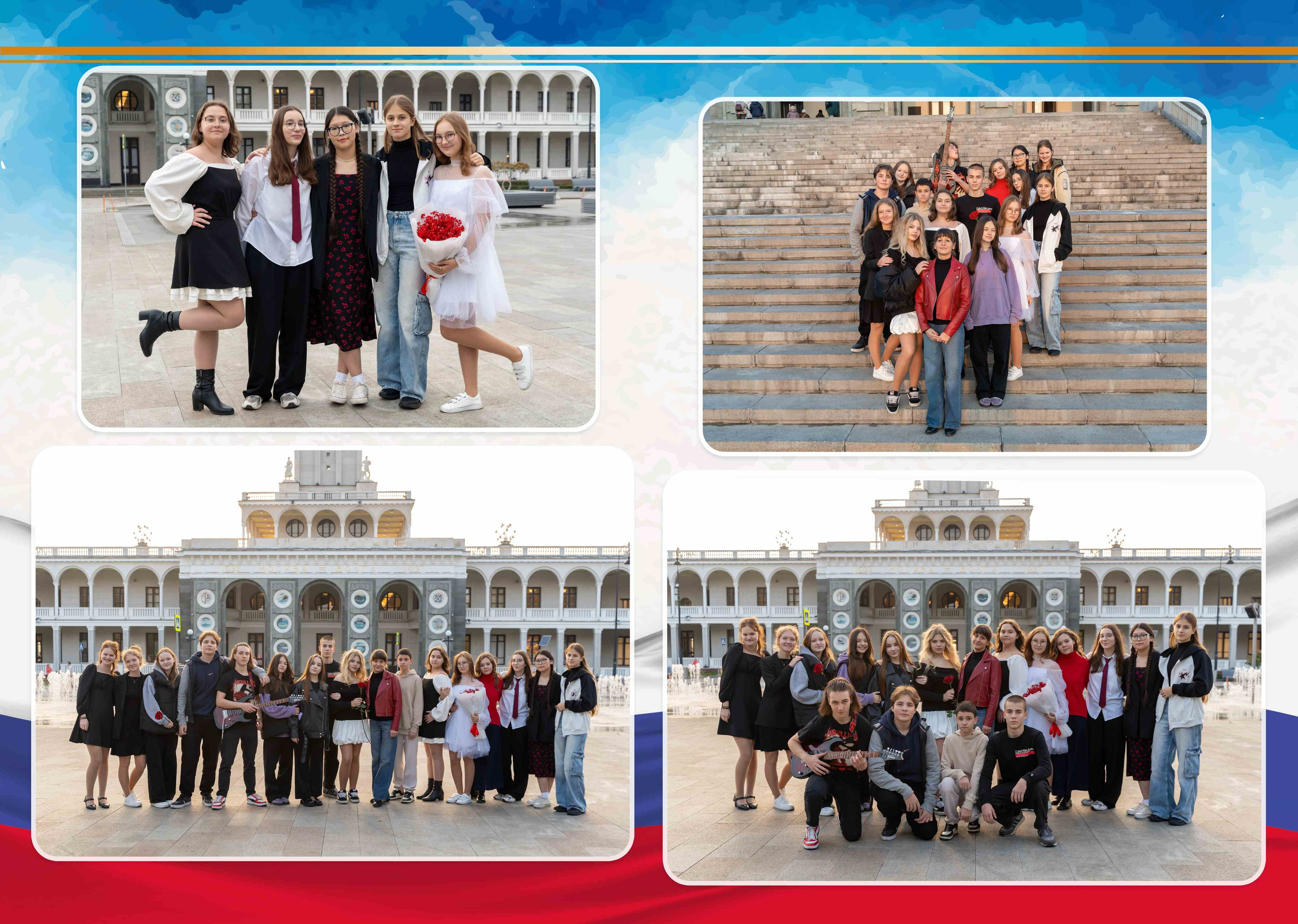 Коллективные фотографии кадетов в патриотическом дизайне премиум выпускной фотокниги