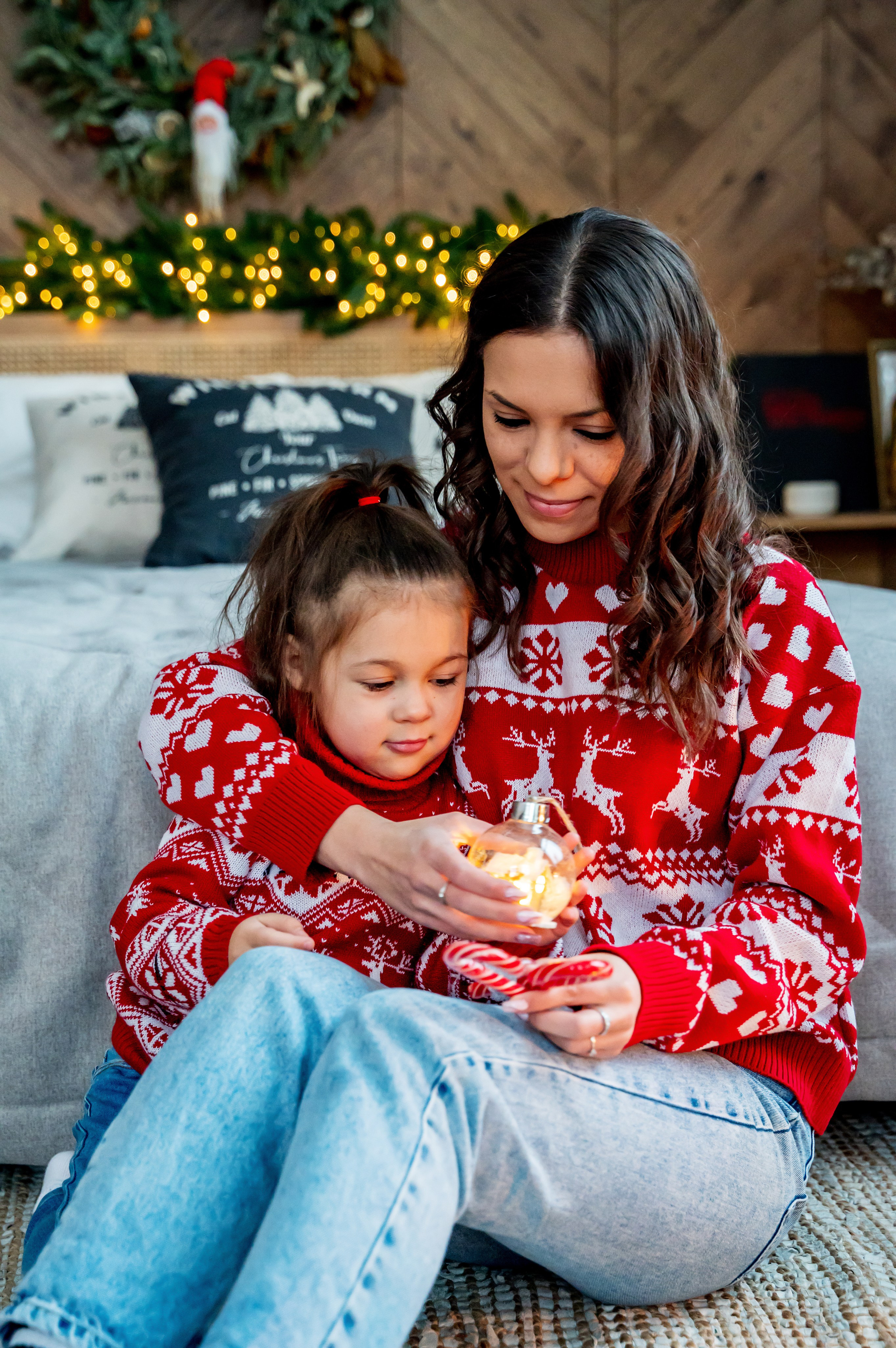 Новогодняя съёмка для мамы и дочки