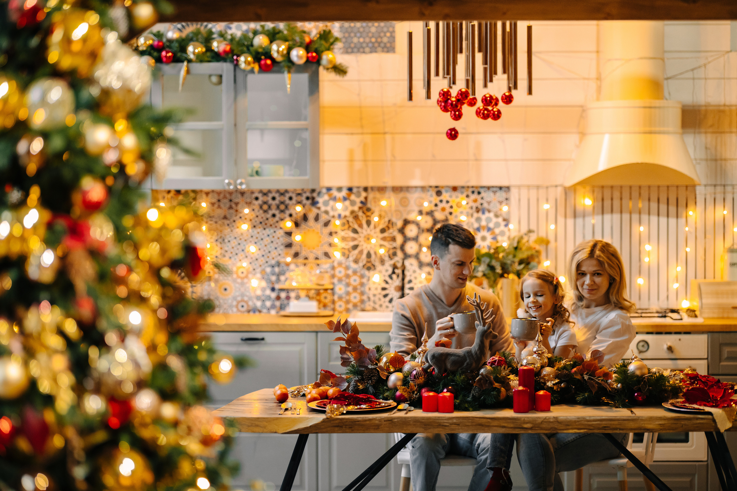 Новогодняя семейная фотосессия. Саша, Нина и Аня